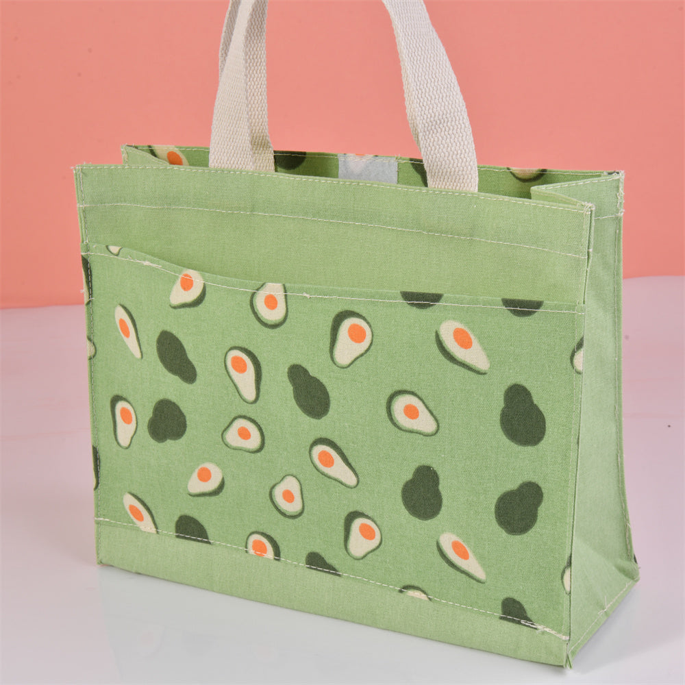Large Lemon Orange Avocado Peach Autumn Canvas Tote Bag