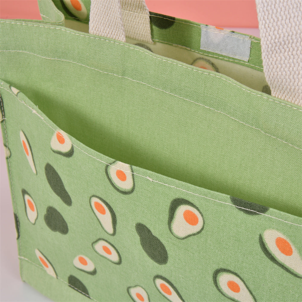 Large Lemon Orange Avocado Peach Autumn Canvas Tote Bag