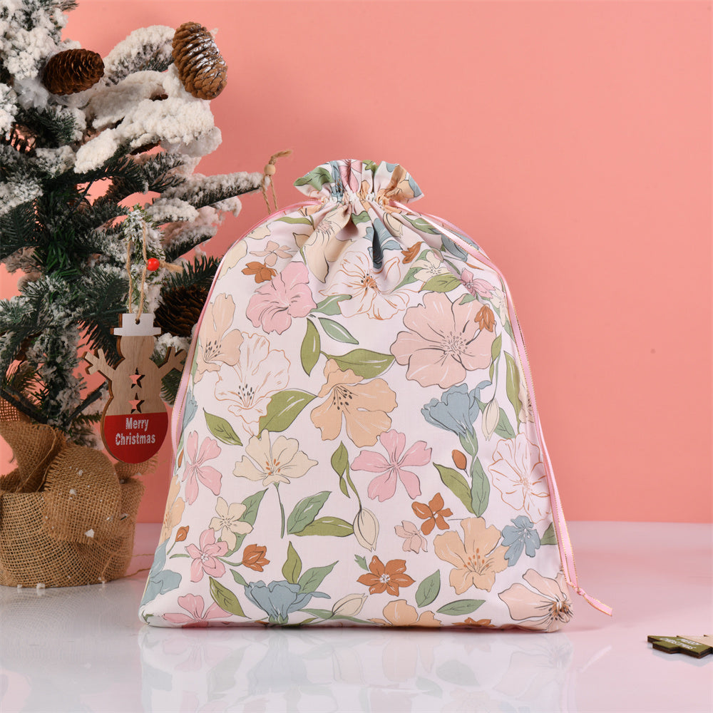 XL/L Flowers Handmade Drawstring Gift Bag