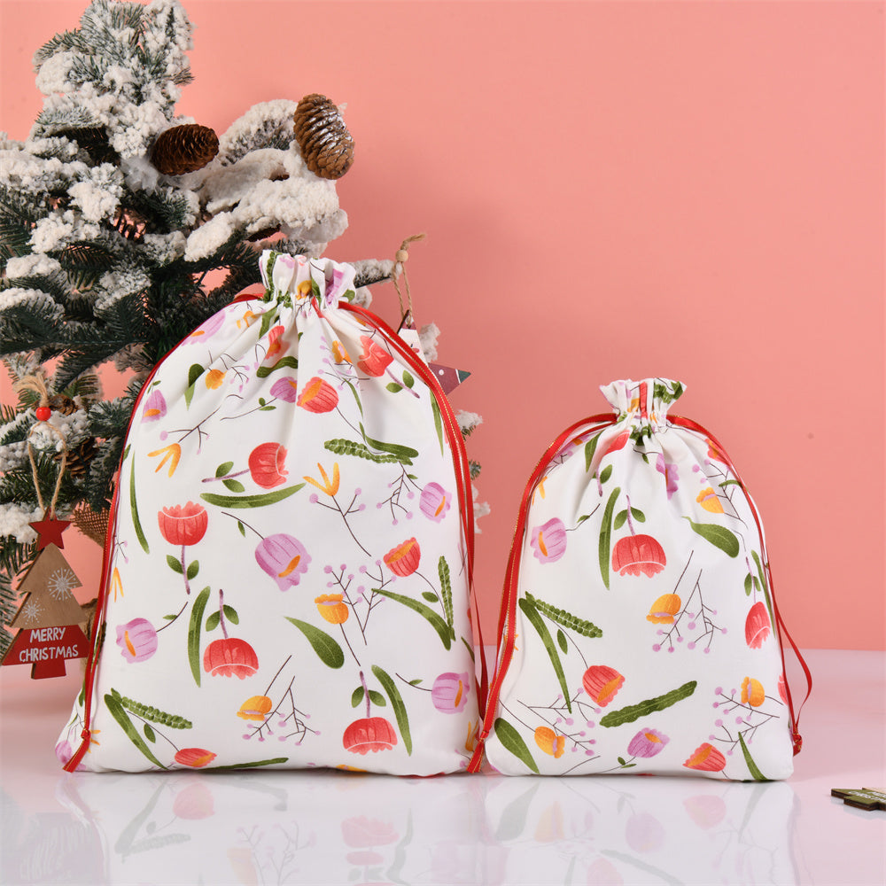 M/L Tulip Cute Fabric Handmade Drawstring Gift Bag