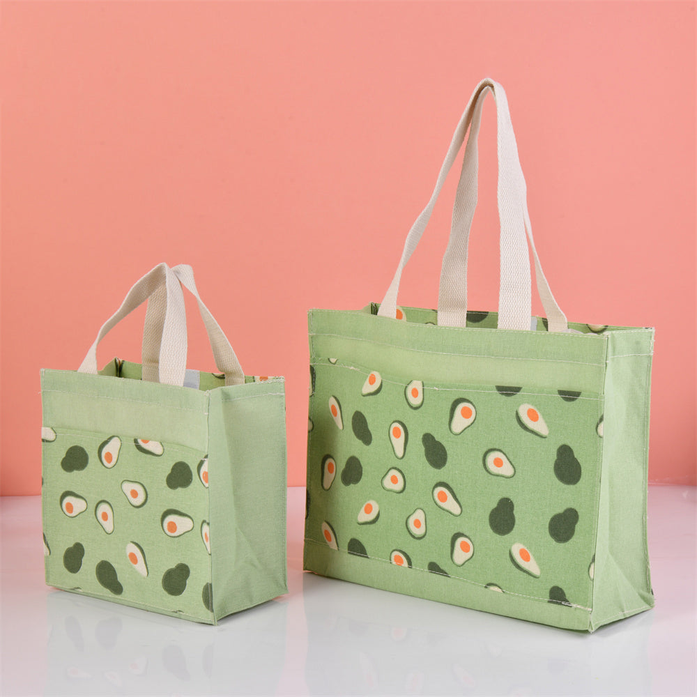 Large Lemon Orange Avocado Peach Autumn Canvas Tote Bag