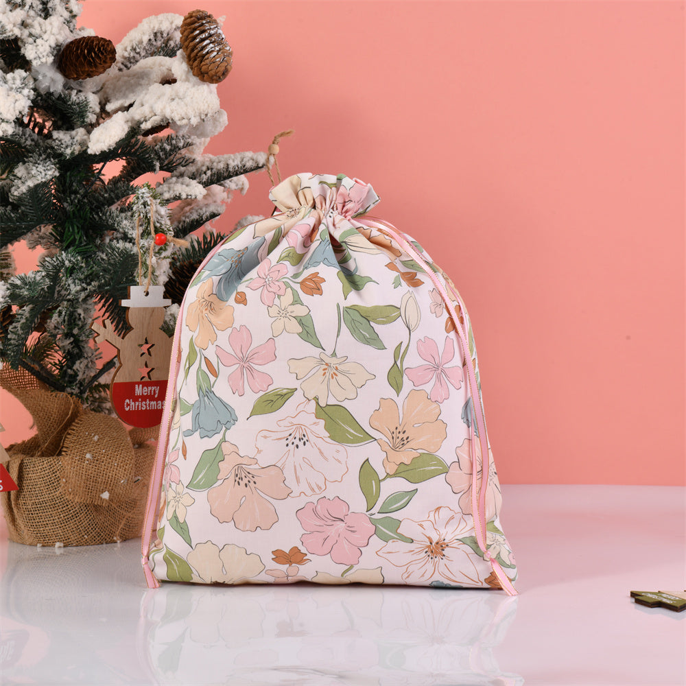 XL/L Flowers Handmade Drawstring Gift Bag