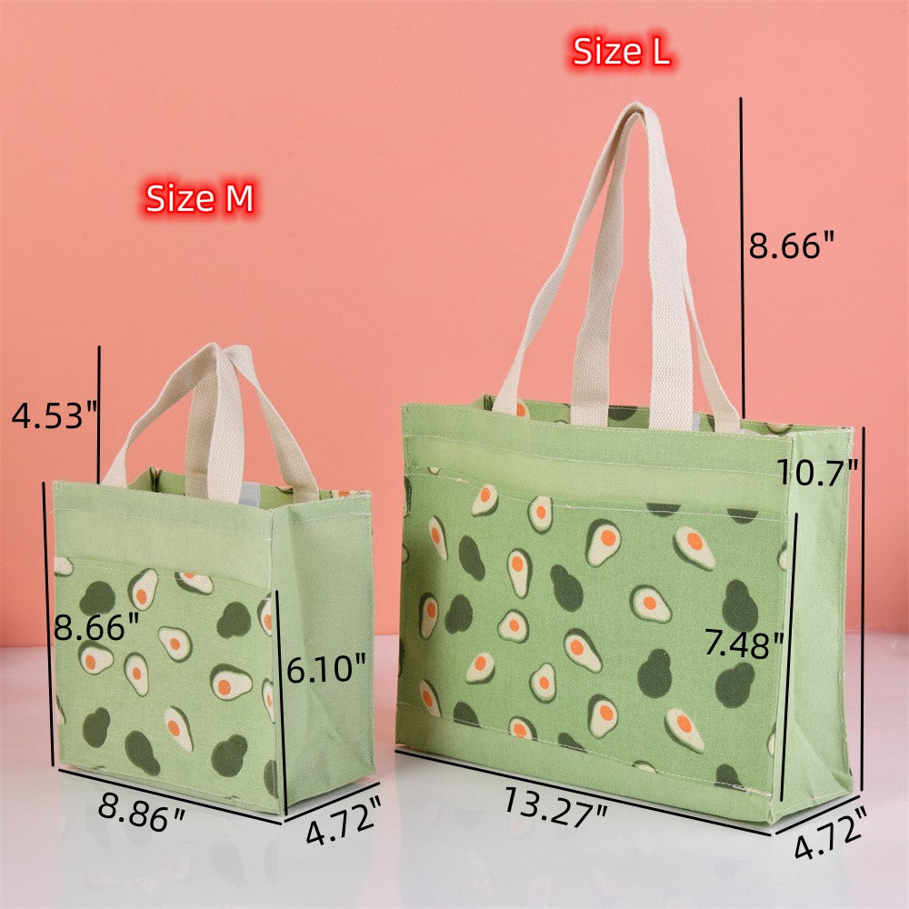 Large Lemon Orange Avocado Peach Autumn Canvas Tote Bag