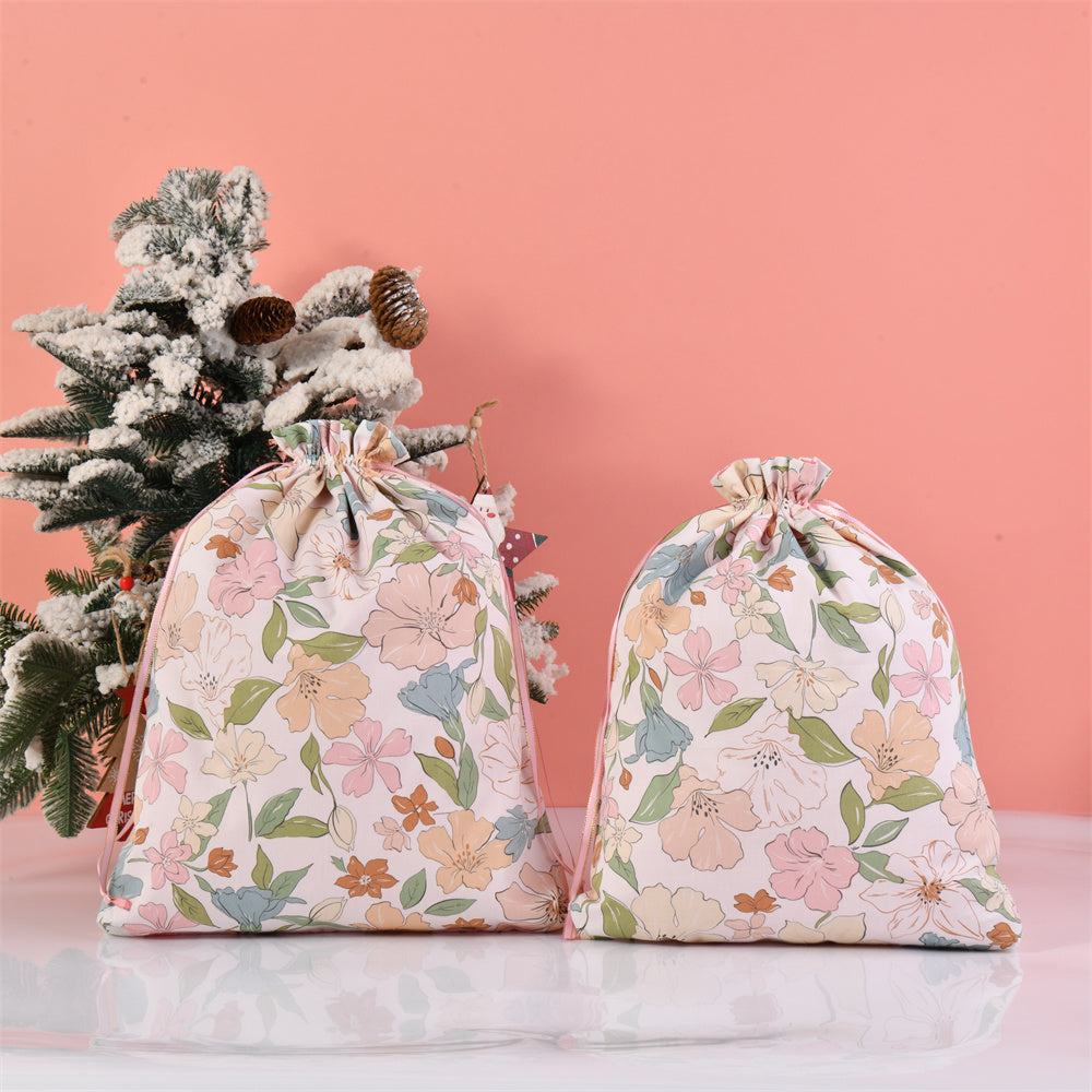 XL/L Flowers Handmade Drawstring Gift Bag