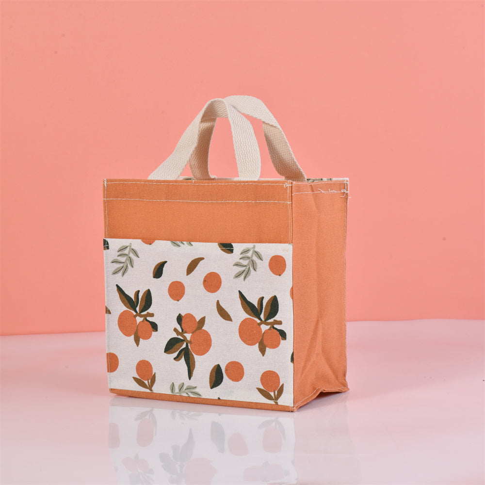 Medium Lemon/Orange/Avocado Autumn Canvas Tote Bag
