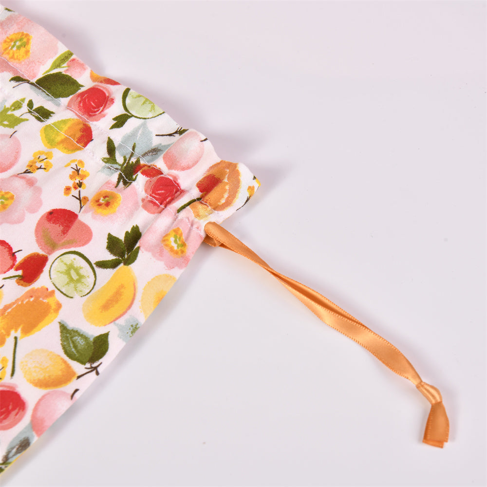 S/M/L Fruits And Flowers Drawstring Gift Bags
