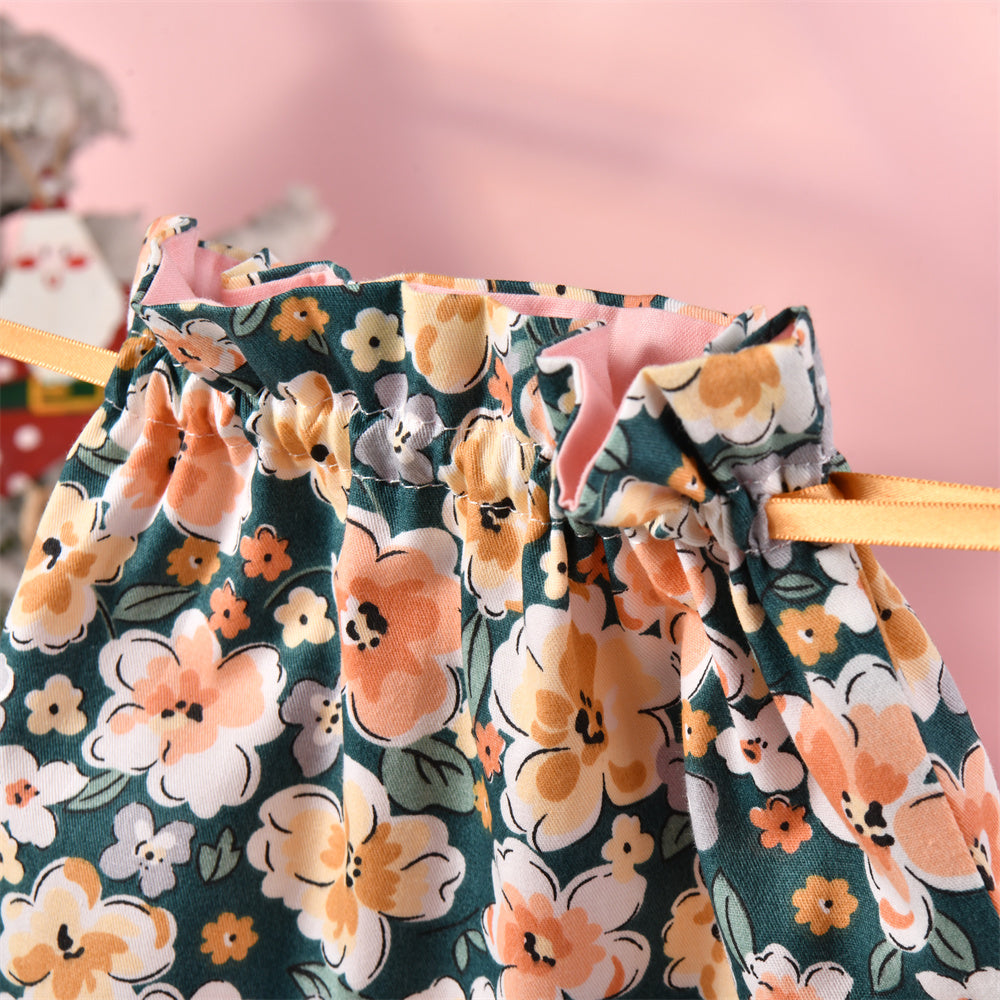L/M/S Flowers Handmade Drawstring Gift Bag