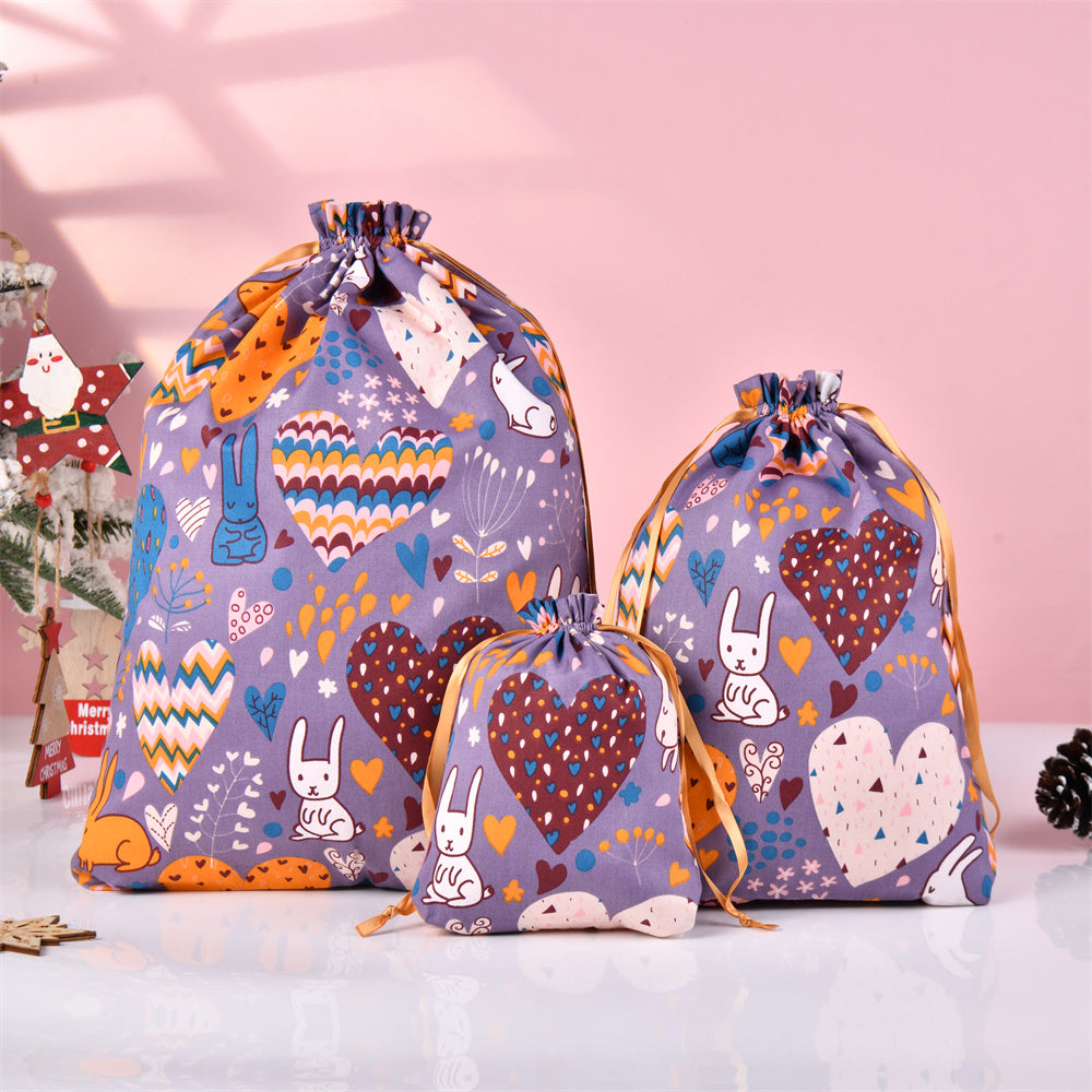 Love and Rabbit Purple Rabbit Cotton Gift Bag