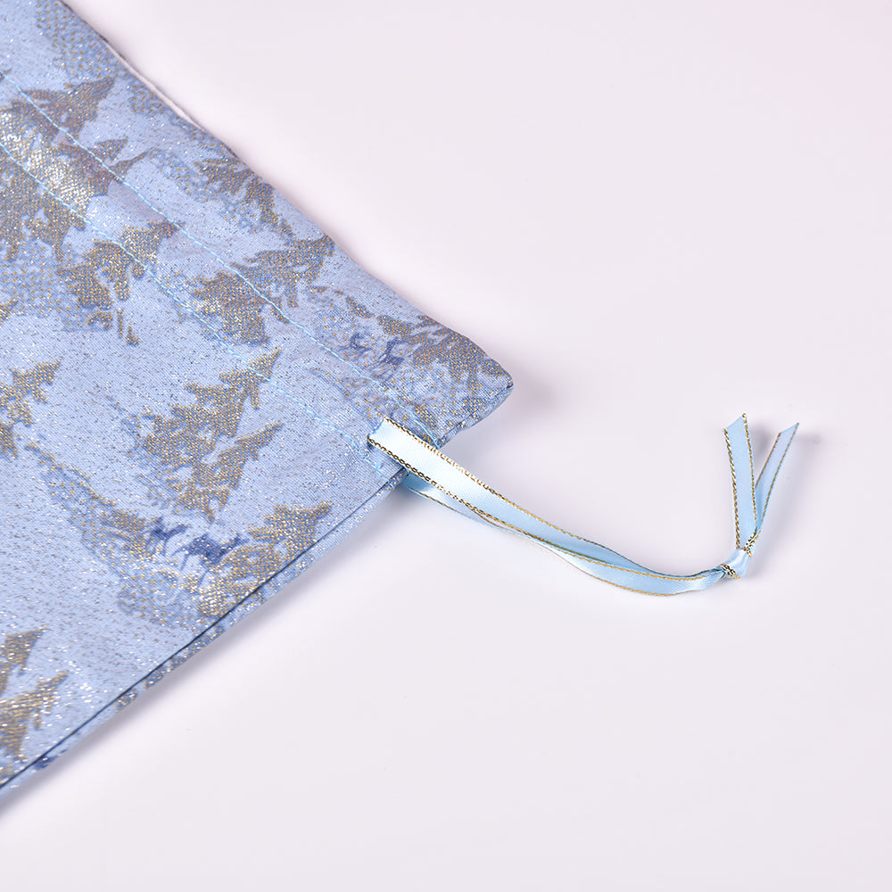 M/L Christmas Deer Fabric Drawstring Gift Bag