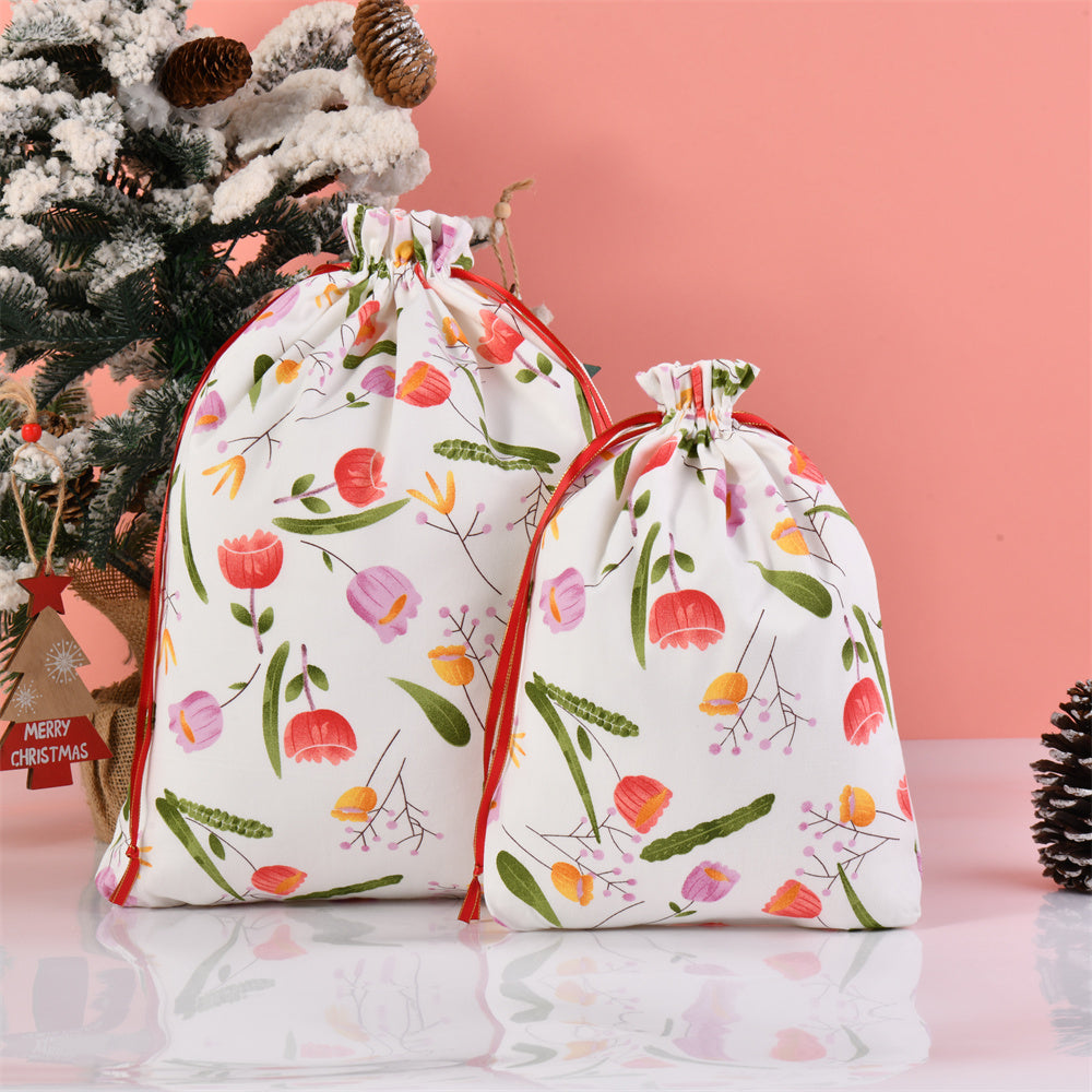 M/L Tulip Cute Fabric Handmade Drawstring Gift Bag