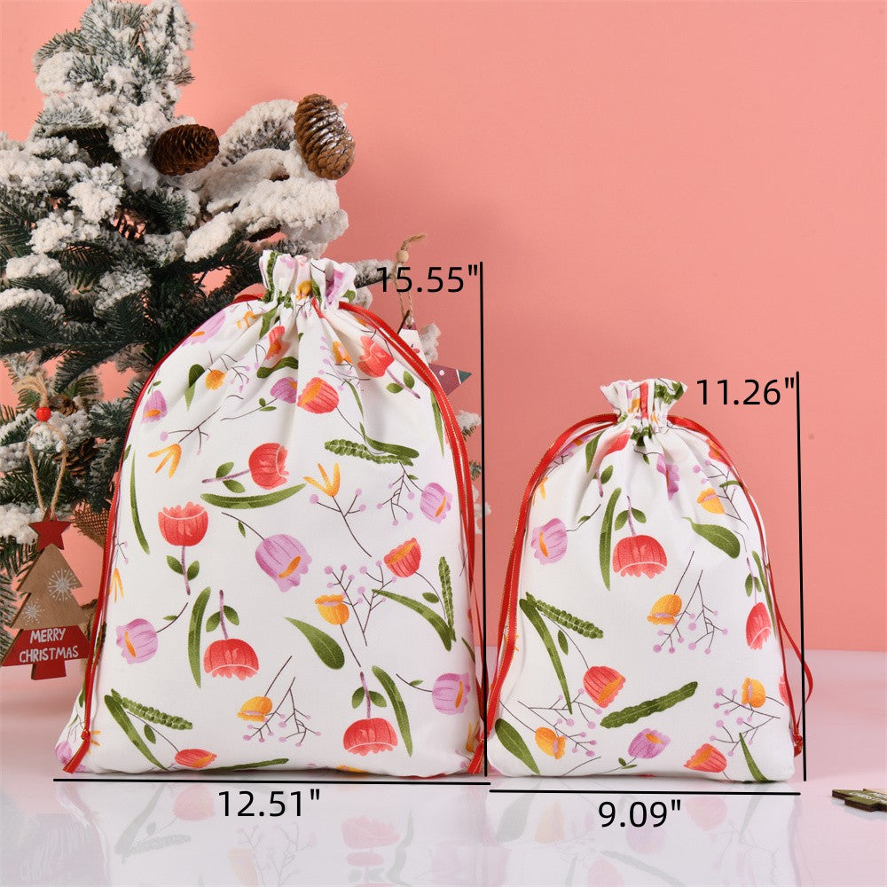 M/L Tulip Cute Fabric Handmade Drawstring Gift Bag