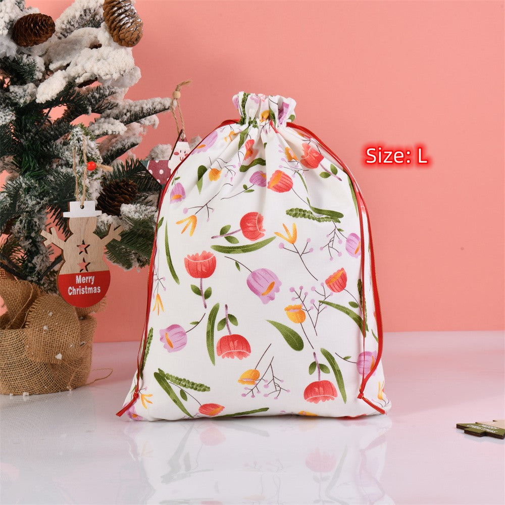 M/L Tulip Cute Fabric Handmade Drawstring Gift Bag