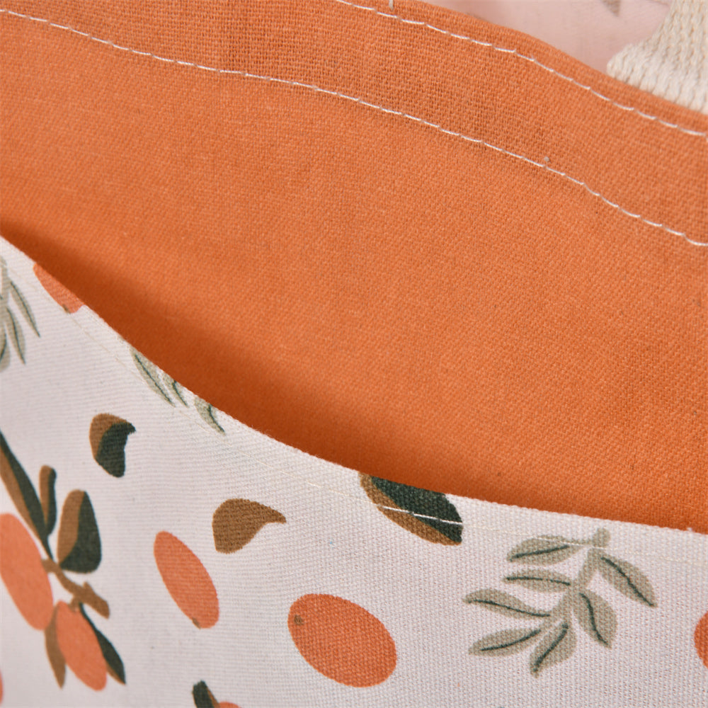 Medium Lemon/Orange/Avocado Autumn Canvas Tote Bag