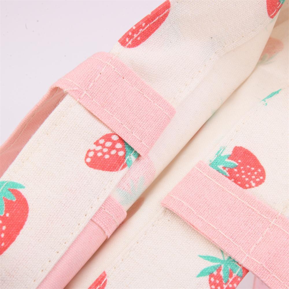 Apple Strawberry Orange Pear Cotton Linen Totes, Fruit Lunch Bag, Back to School