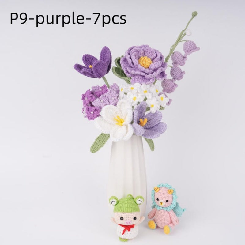 Crochet Flowers Boquet,Peony,Tulip,Daisy,Home Decor