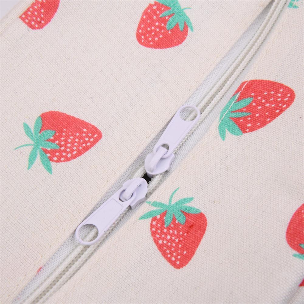 Orange Strawberry Apple Pear Cotton Linen Insulated Lunch Bag, Premium Quality Drawstring Bag, Back to School