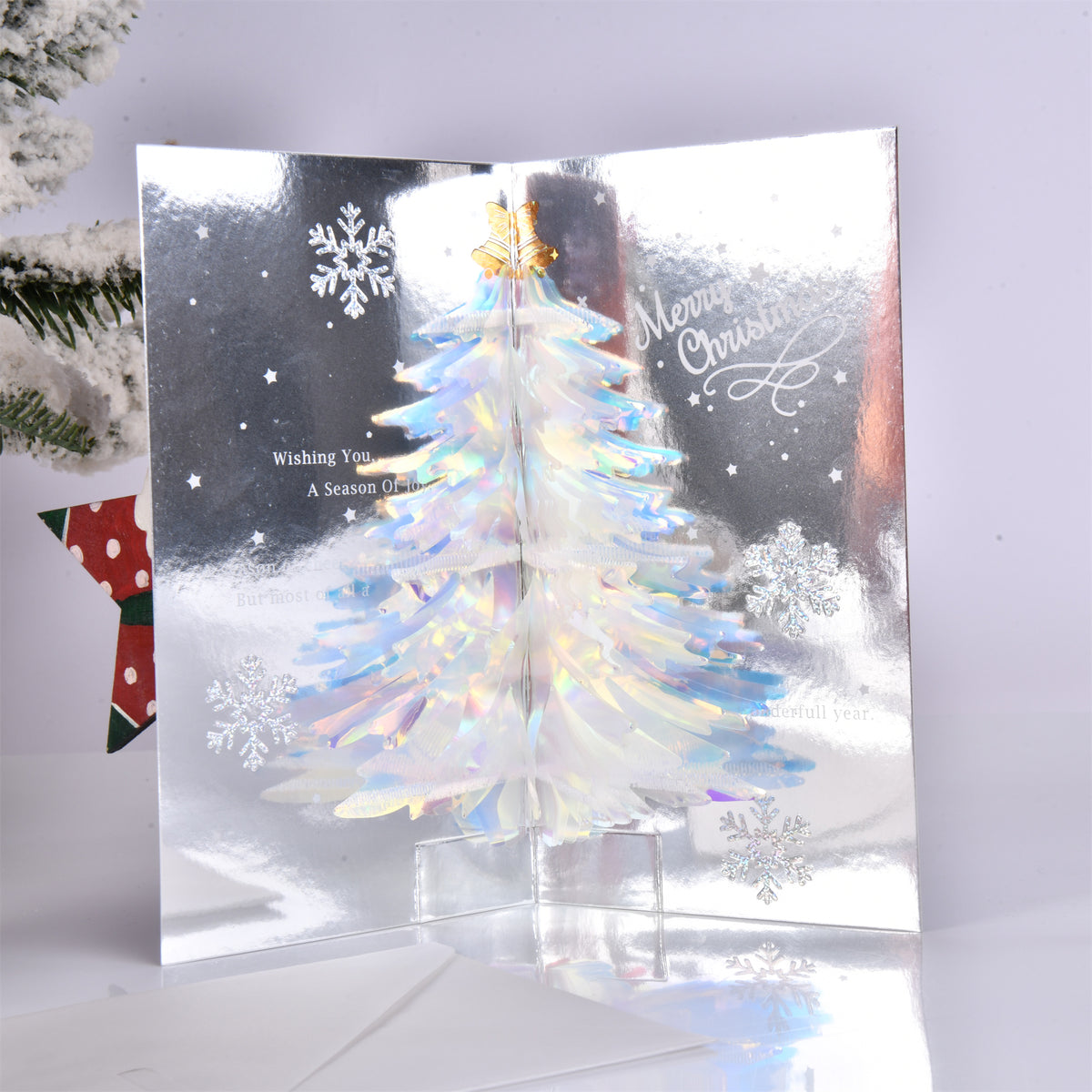 Silver Christmas Tre Pop Up Card