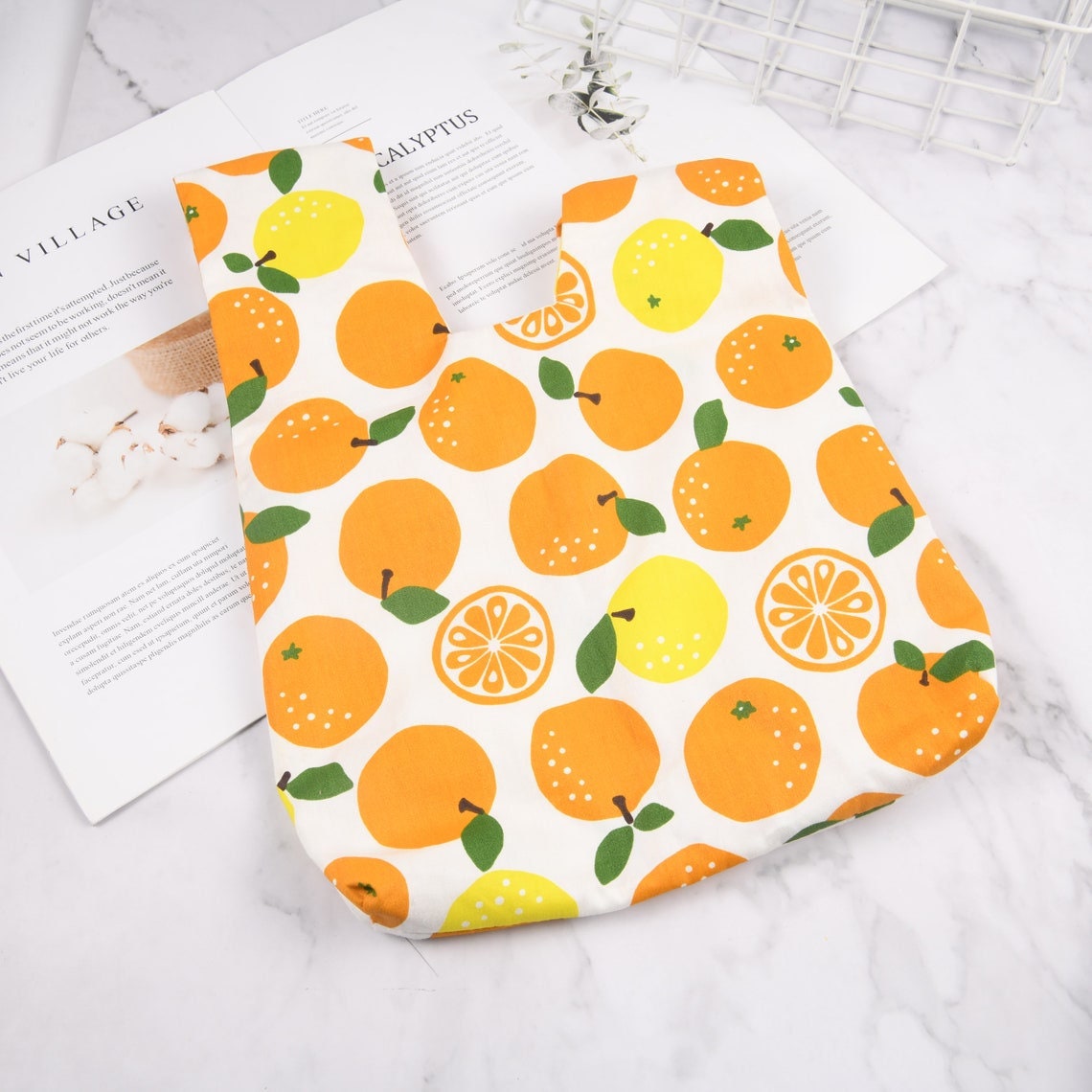 Summer Fruit Knot Bag,Wrist Bag with 2 Pockets,Casual Daily Pouch