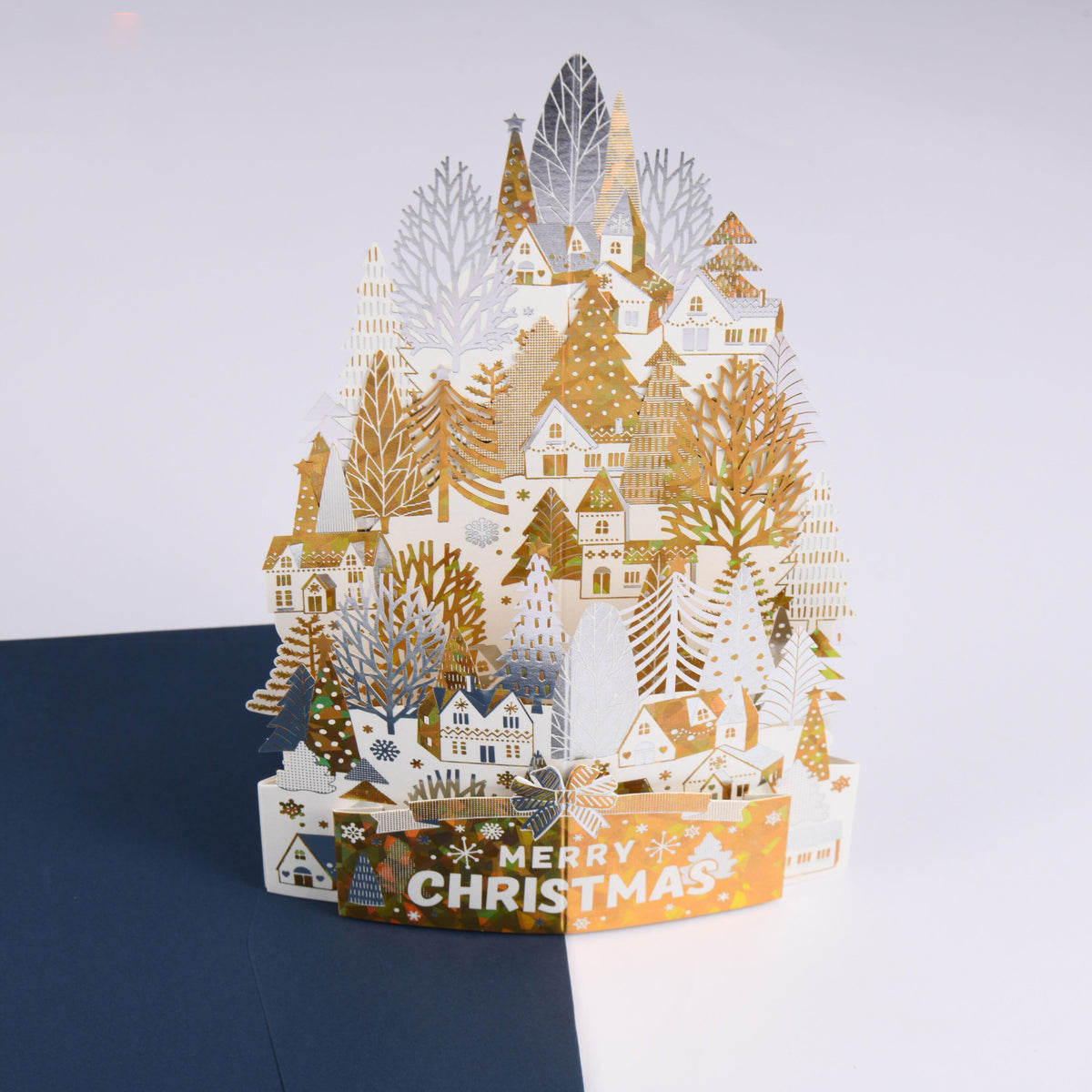 Golden Village Christmas Pop Up Card