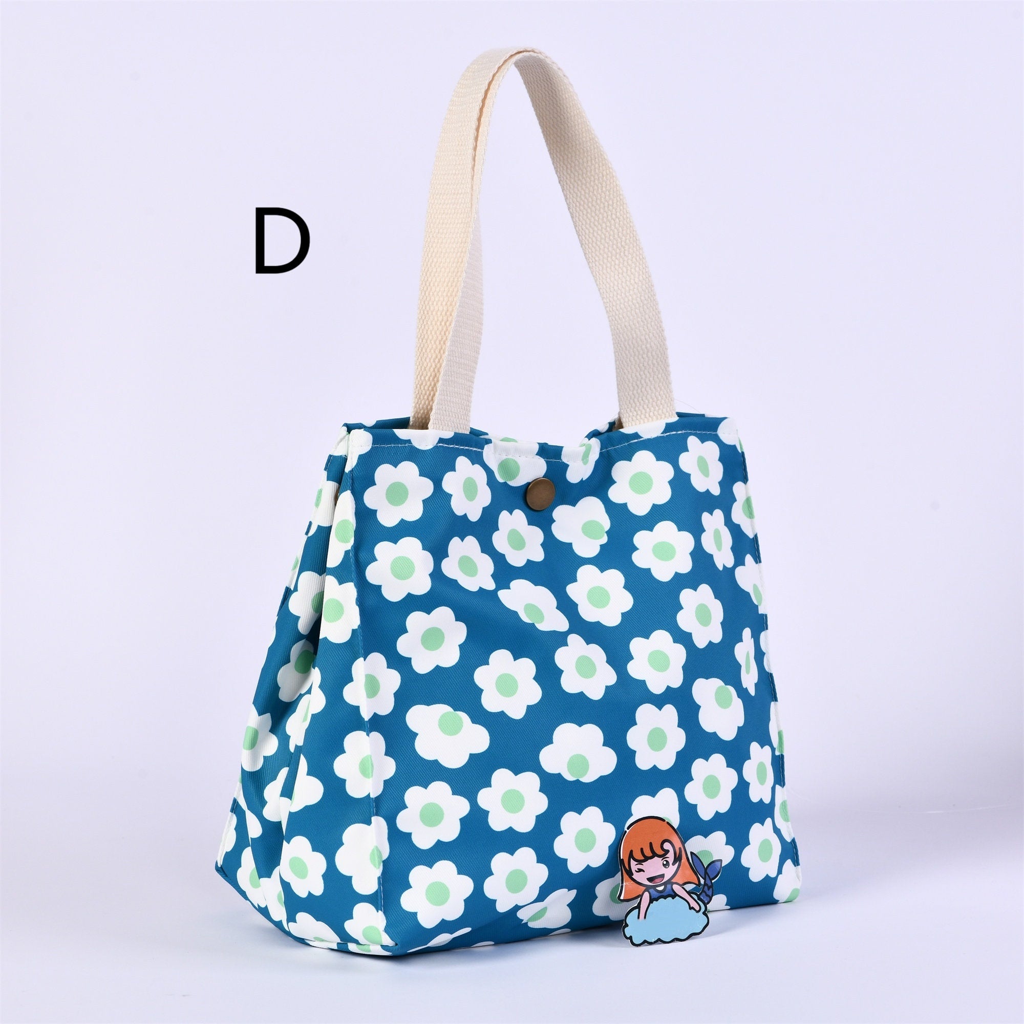 Dogs/Flowers/Strawberry/Heart Canvas Tote, Adult/School Lunch Tote, Bento Box For Kids, Back to School Essentials