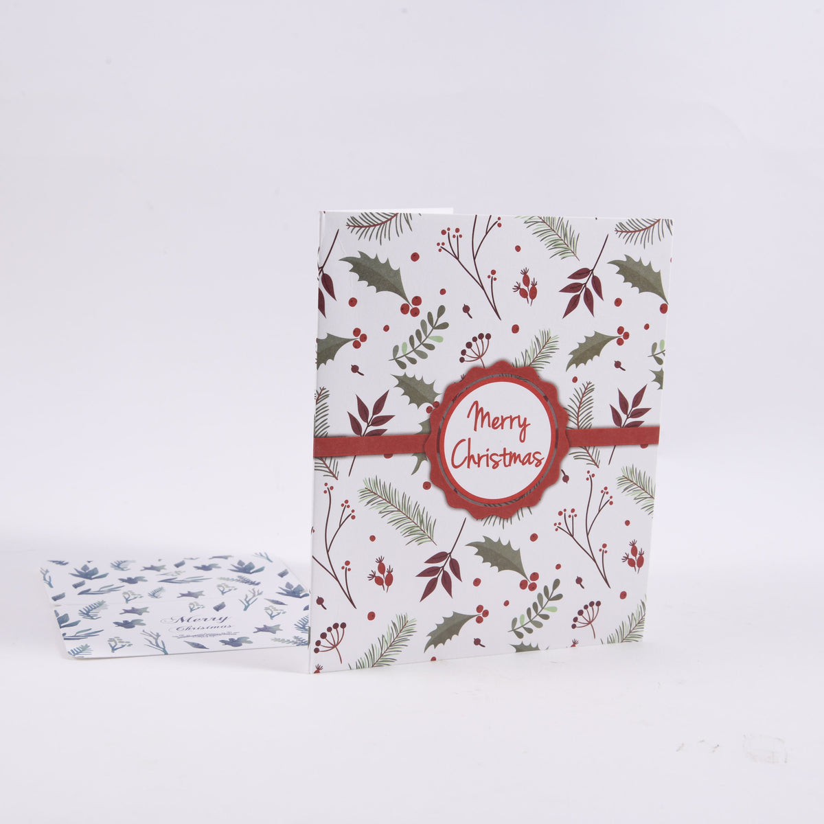Sky Blue Santa Gifting Christmas Card