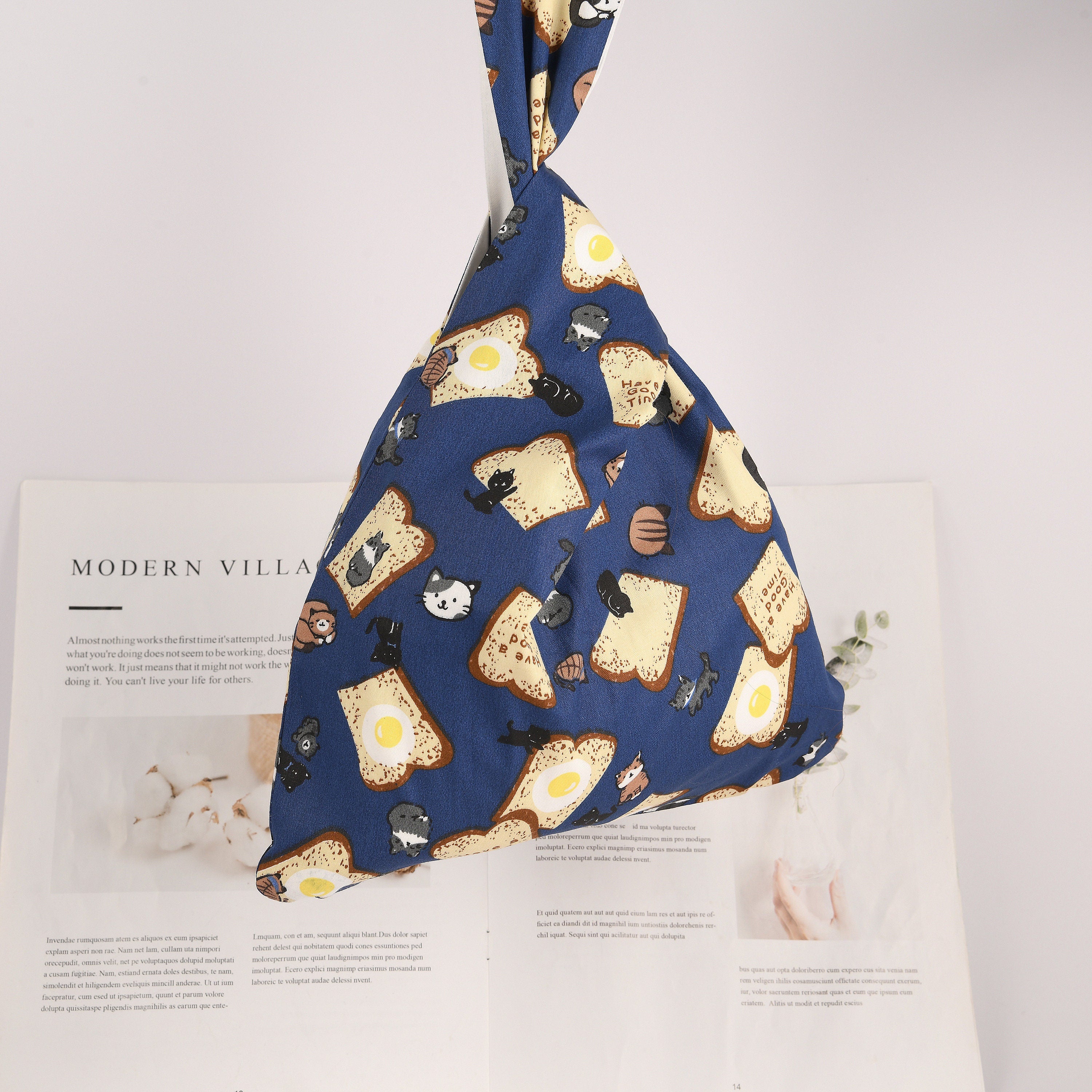 Bred & Kitten Print Cotton Wrist Bag,Wedding Party Favor Gifs