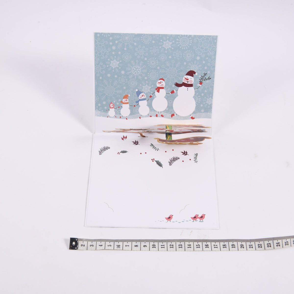 Sky Blue Santa Gifting Christmas Card