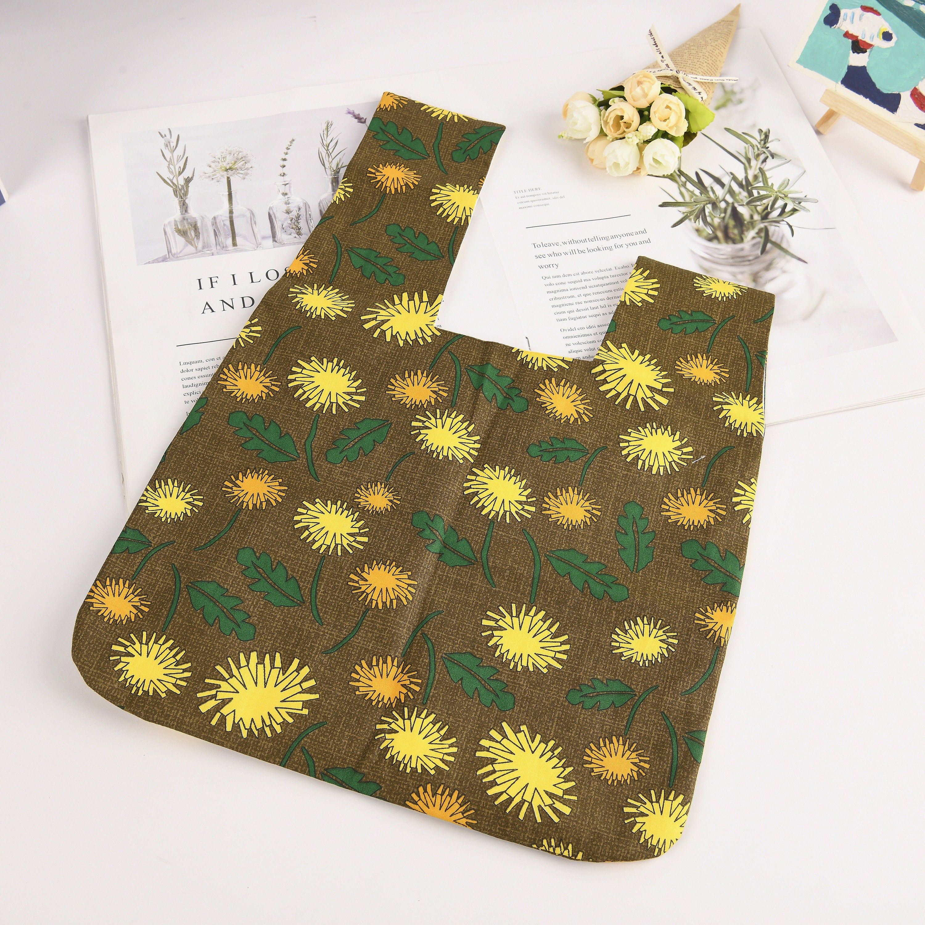 Sunflower in Brown Knot Bag, Summer Casual Daily Bag