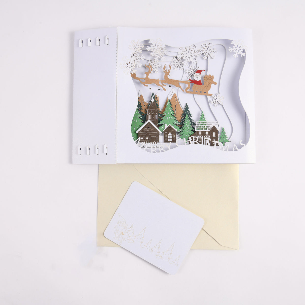 3D White Christmas Pop Up Card