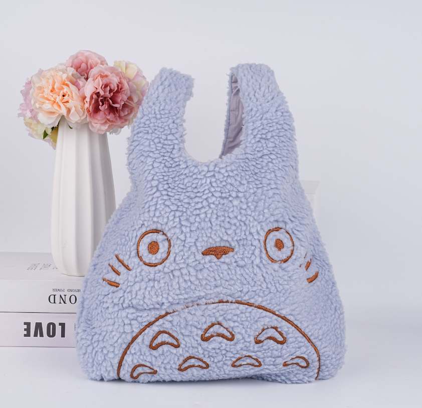 Japanese Totoro Corduroy Wrist Bag,Fall/Winter Totes,Reusable HandBag,Handmade