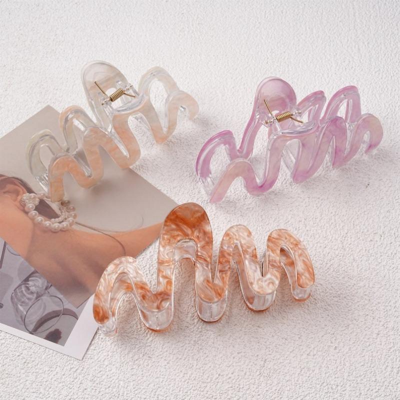 X Large Wave Acetate Hair Clip,Curve Hair Accessories, Birthday/Valentine's Day Gifts