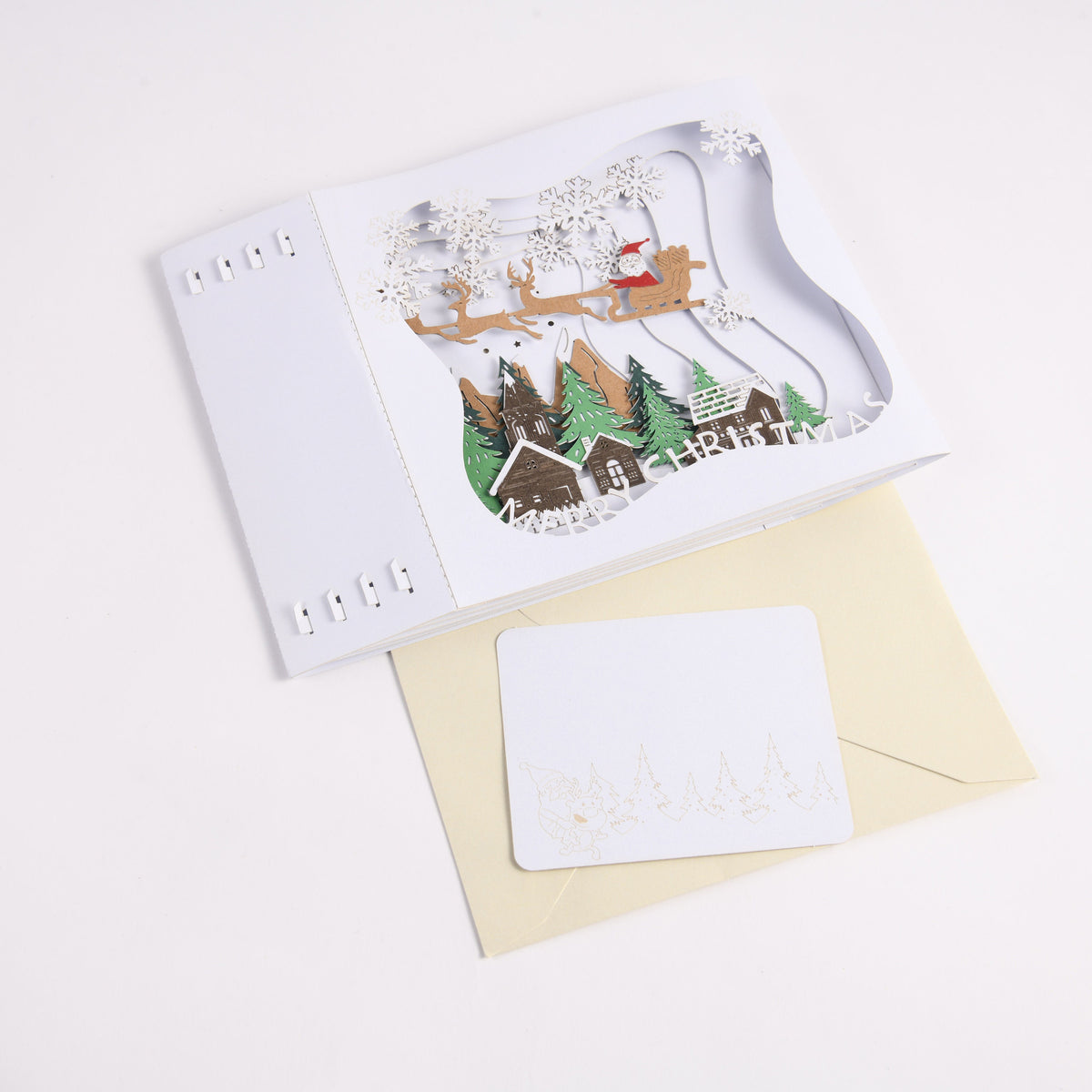 3D White Christmas Pop Up Card
