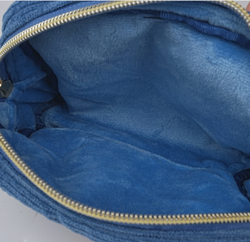 Handmade Embroidered Cartoon Totoro Corduroy Cosmetic Bag