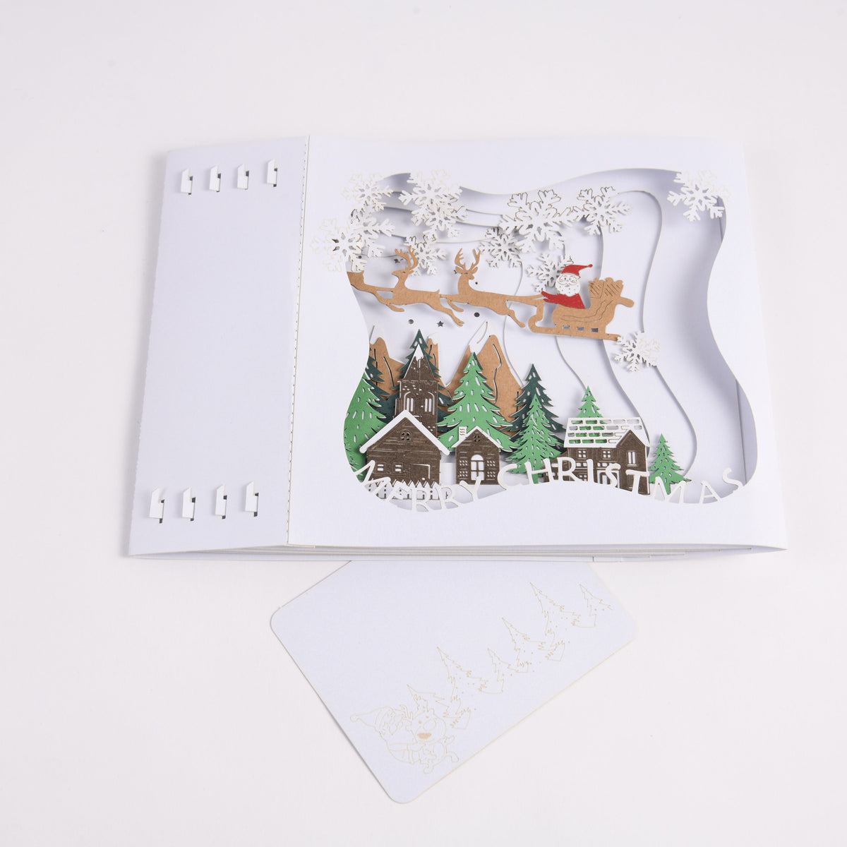 3D White Christmas Pop Up Card