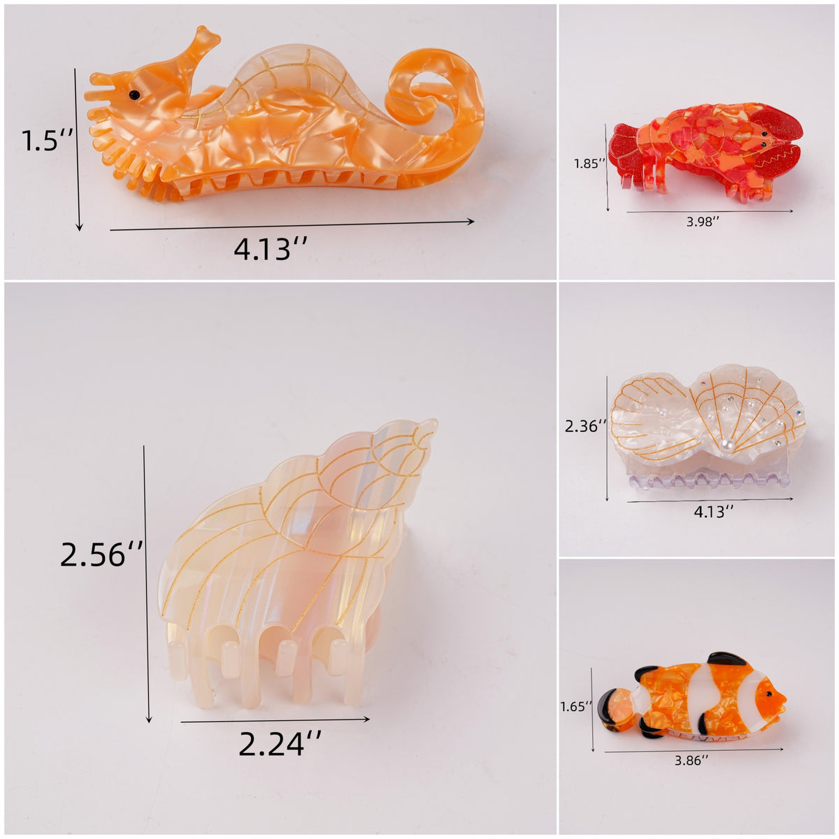 Ocean Animal Inspired Acetate Hair Claw