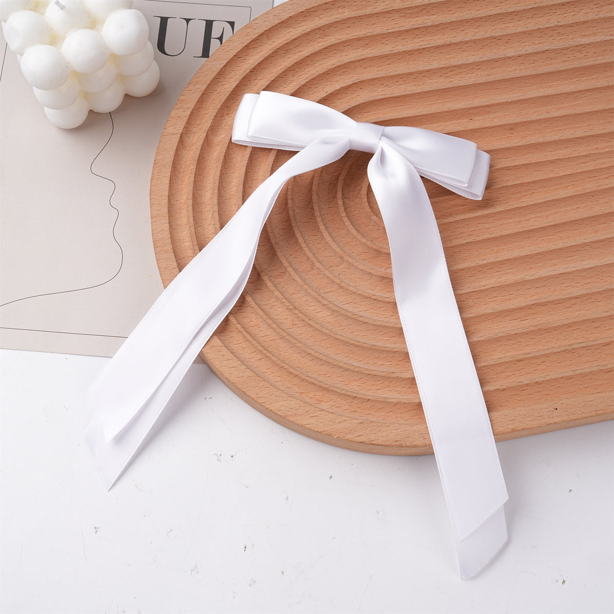 Handmade Solid Color Cotton Satin Hair Bow – Barrette Clip, Stylish Hair Accessory