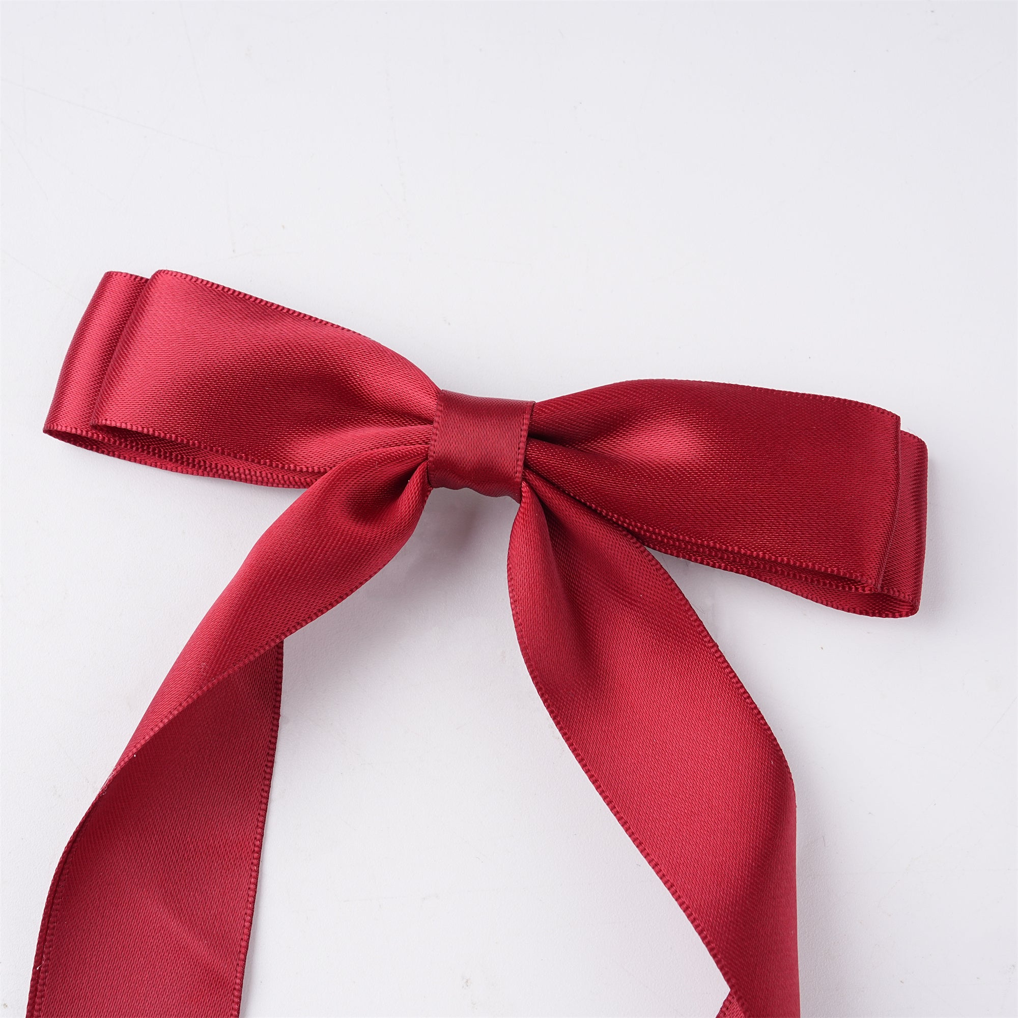 Handmade Solid Color Cotton Satin Hair Bow – Barrette Clip, Stylish Hair Accessory