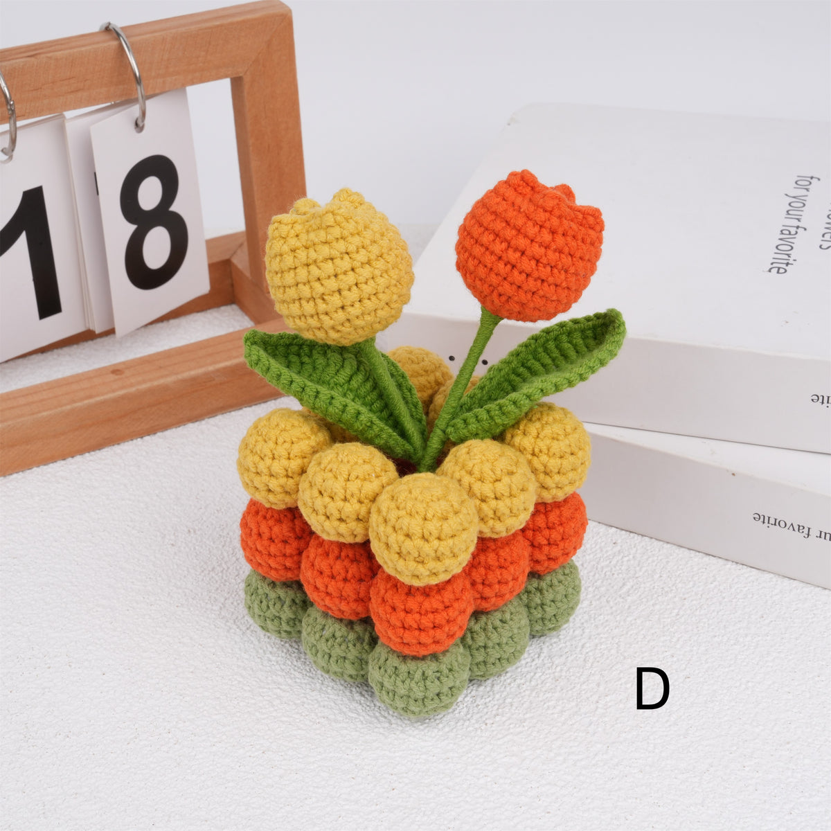 Handmade Crochet Tulips Ornament,Cute Tulip Potted