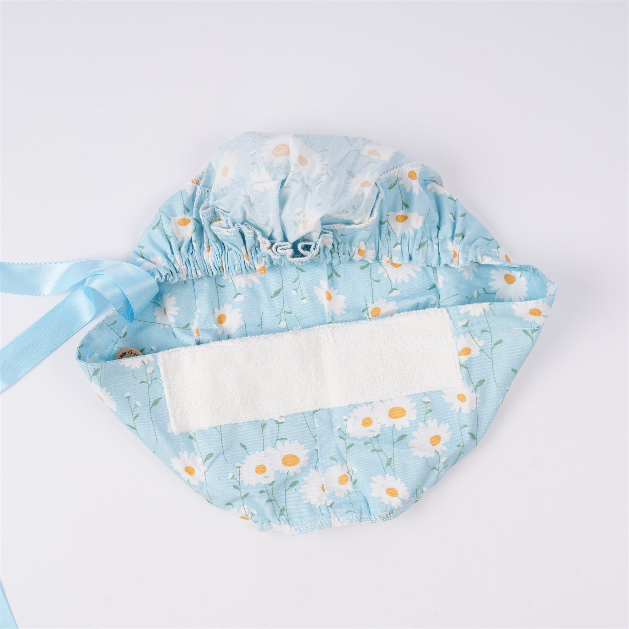Baby Blue Daisy Ponytail Scrub Cap For Women