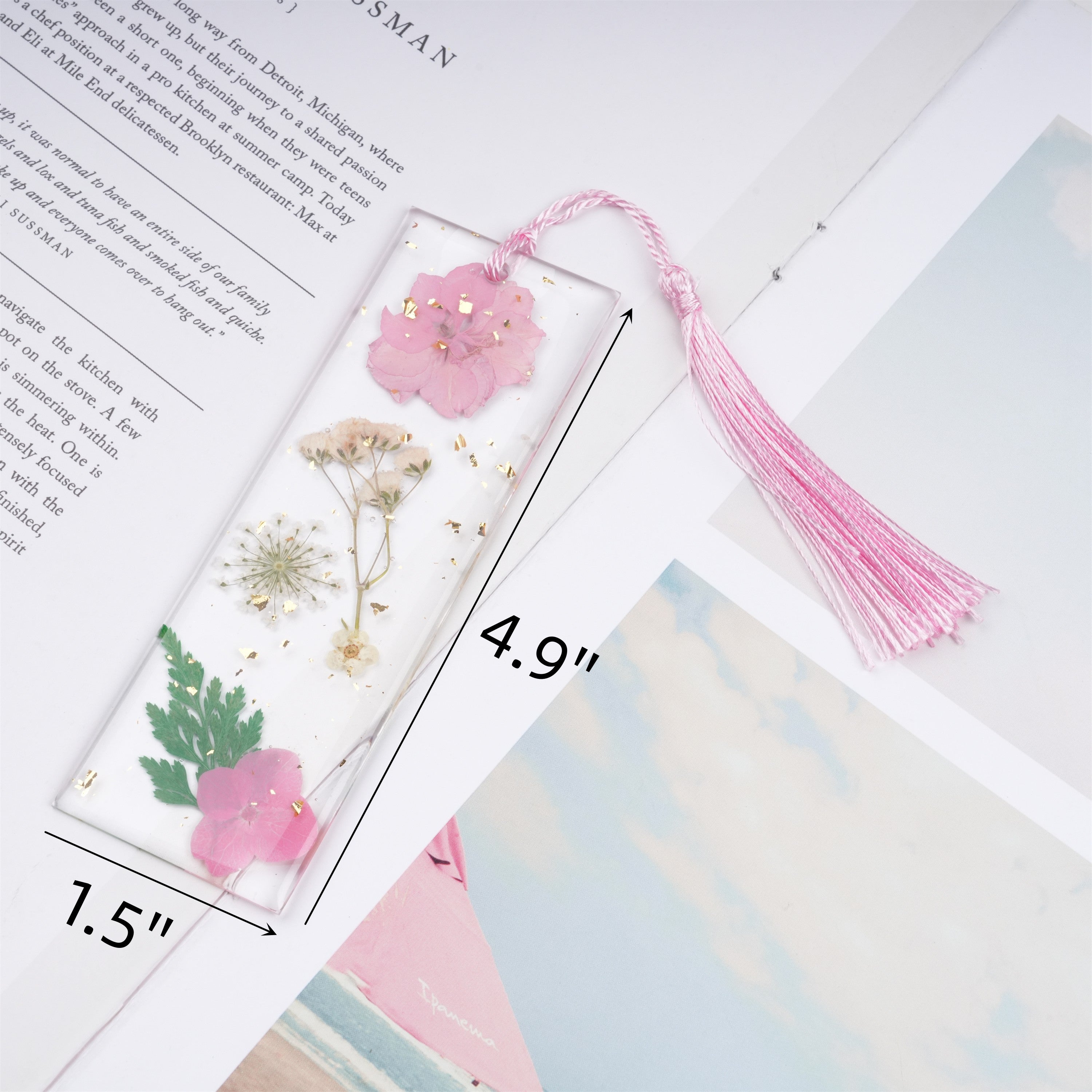 Daisy Resin Bookmark,Real Dried Flower,Handmade Pressed Flower Bookmark