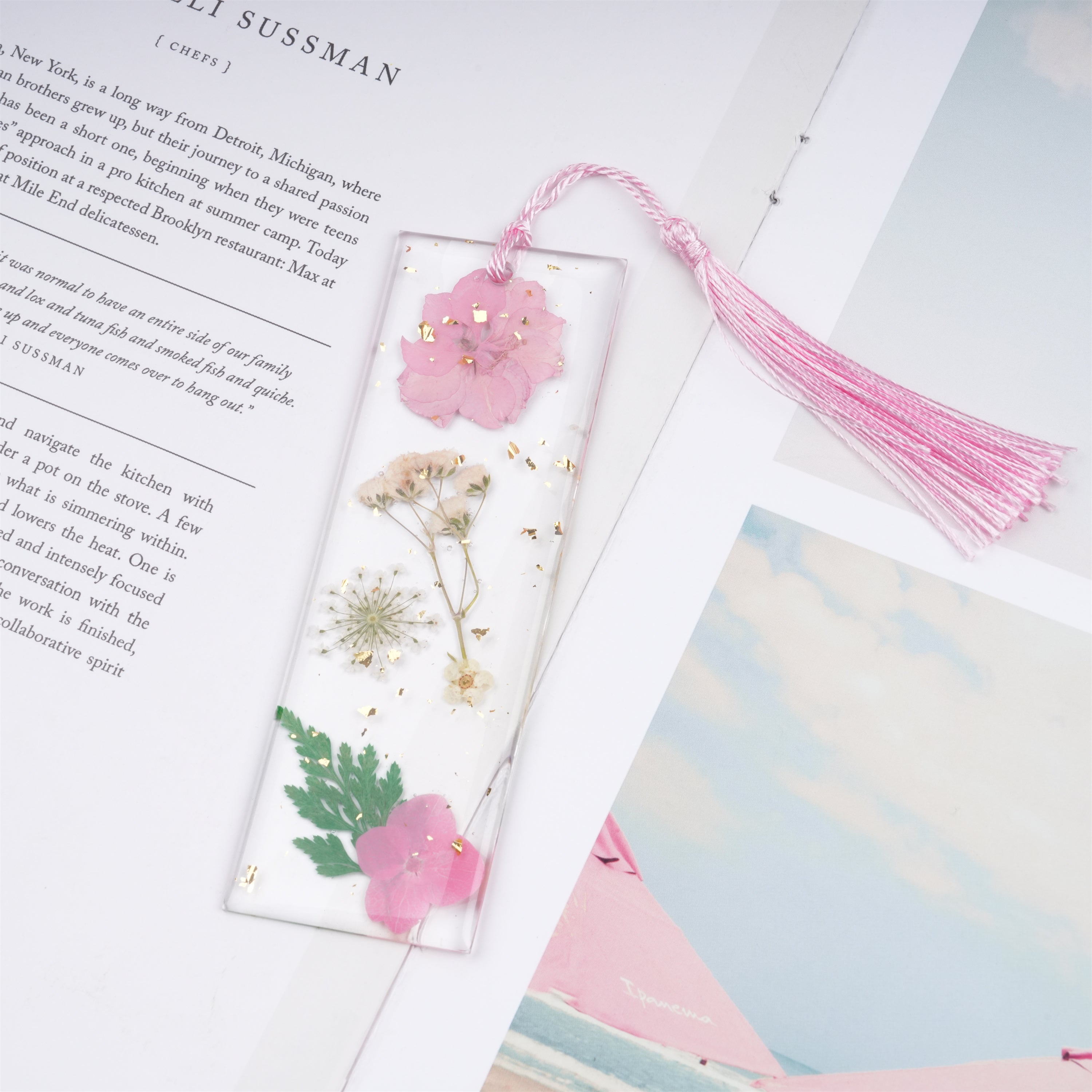 Daisy Resin Bookmark,Real Dried Flower,Handmade Pressed Flower Bookmark