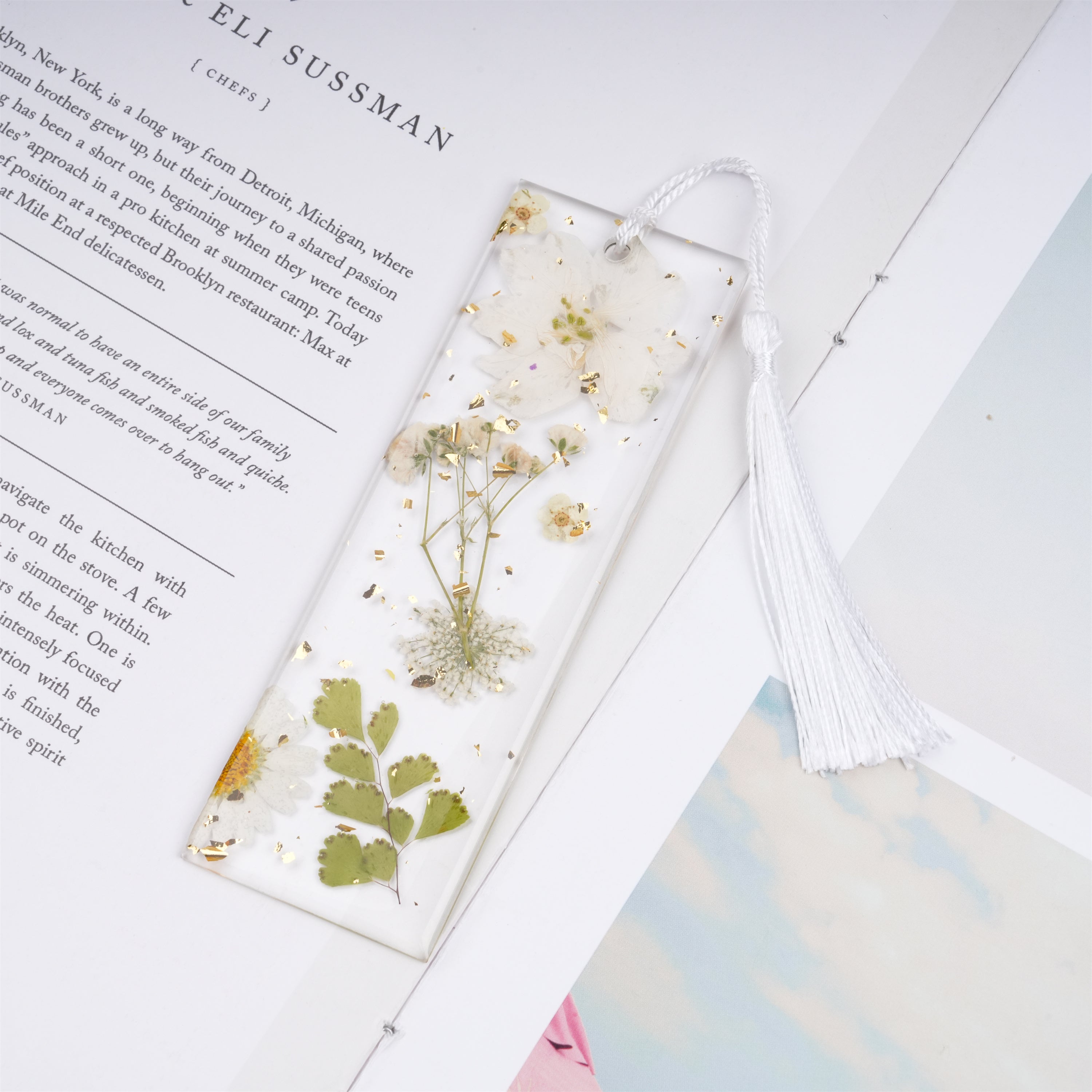 Daisy Resin Bookmark,Real Dried Flower,Handmade Pressed Flower Bookmark