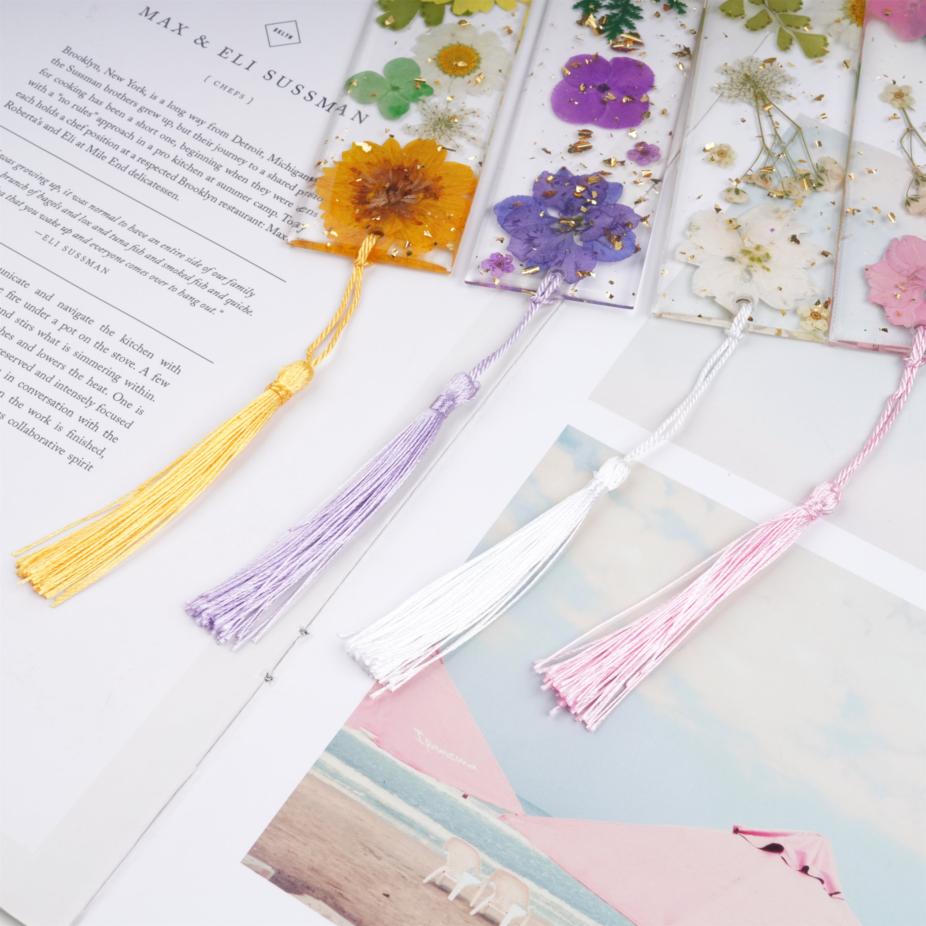 Daisy Resin Bookmark,Real Dried Flower,Handmade Pressed Flower Bookmark
