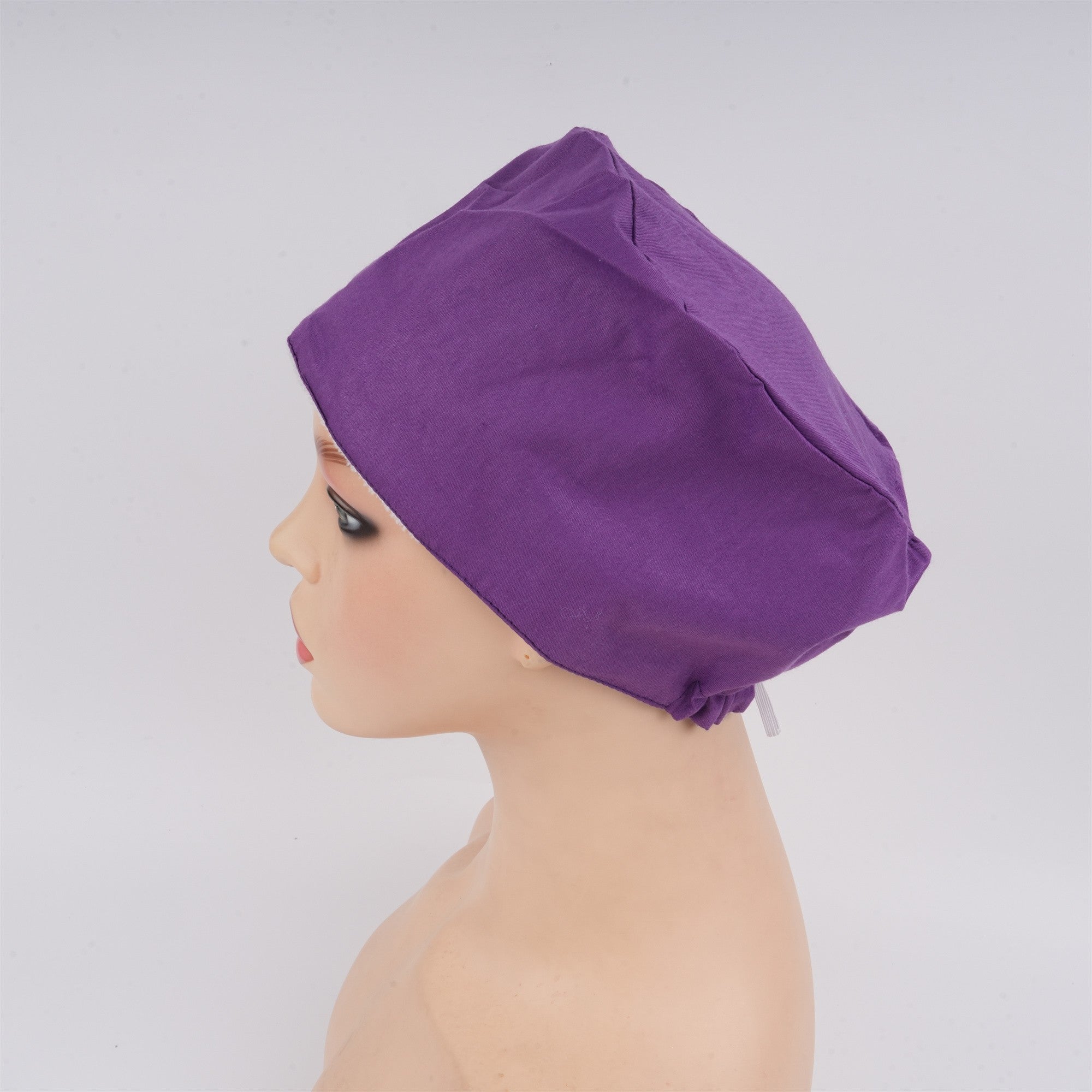 Deep Purple Cotton Surgical Scrub Cap - EURO STYLE