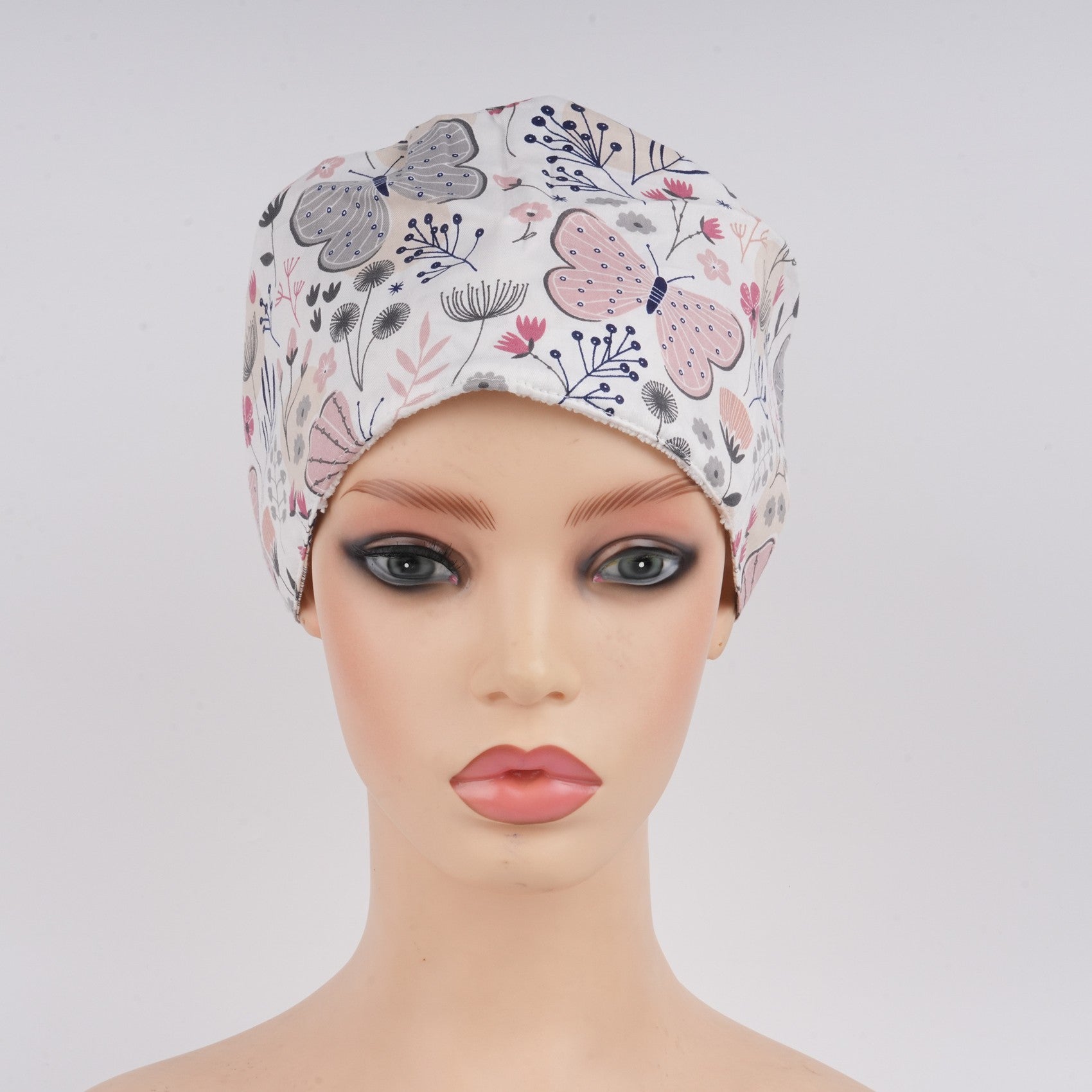 PInk Butterfly Euro Surgical Scub Cap