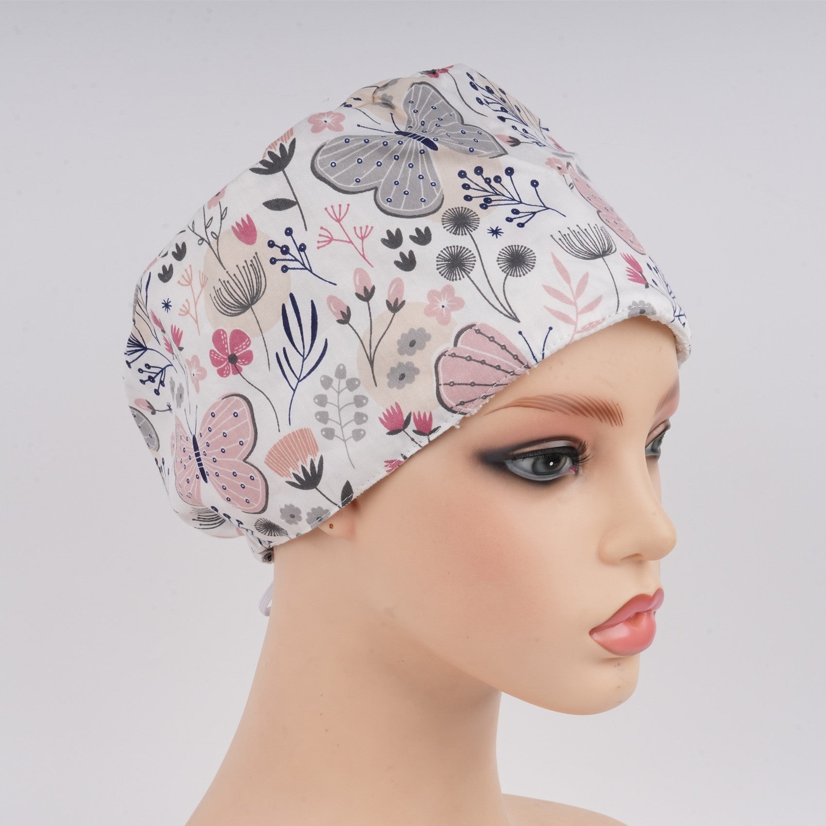 PInk Butterfly Euro Surgical Scub Cap