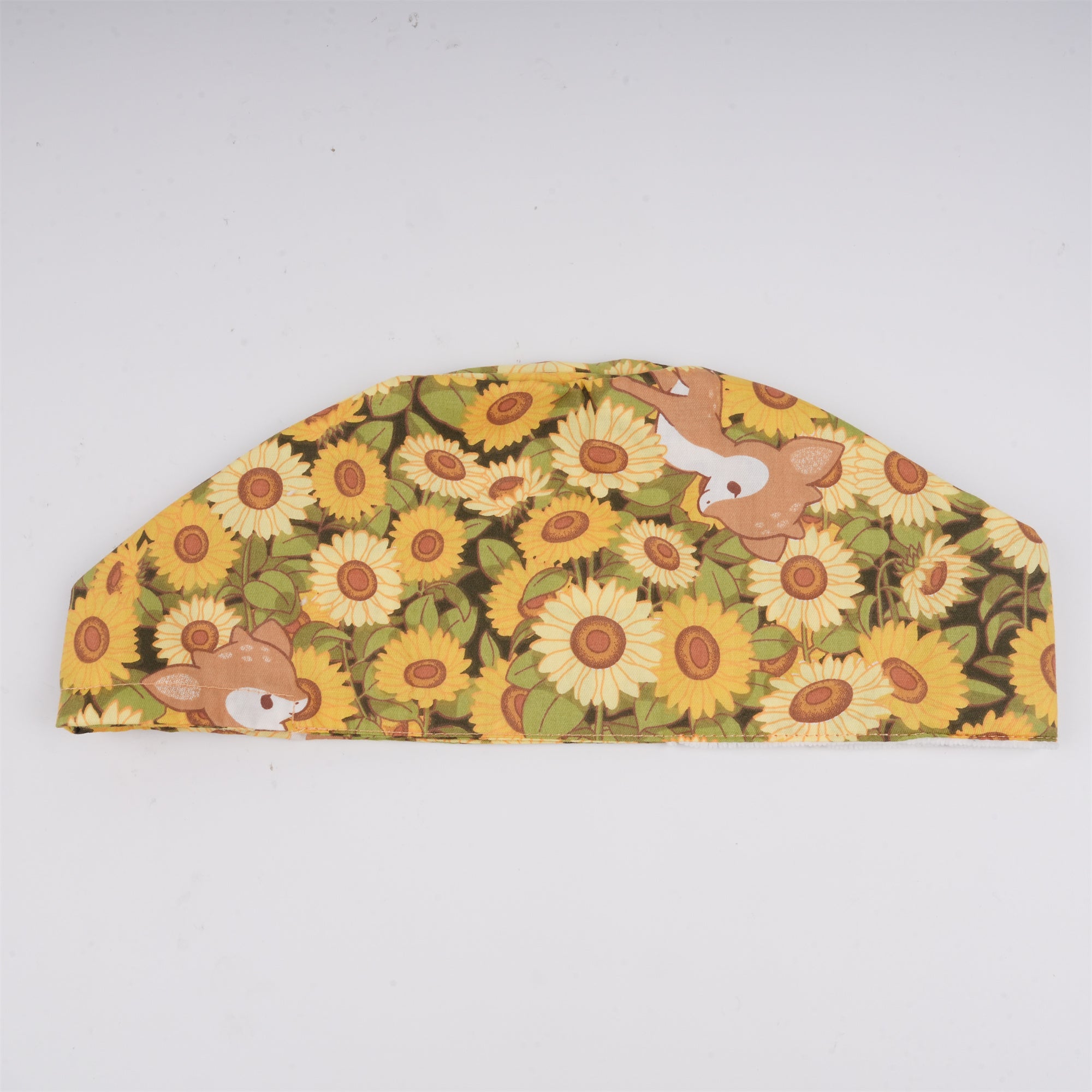 Yellow Floral and Dawn Print Euro Style Surgiccal Scrub Cap