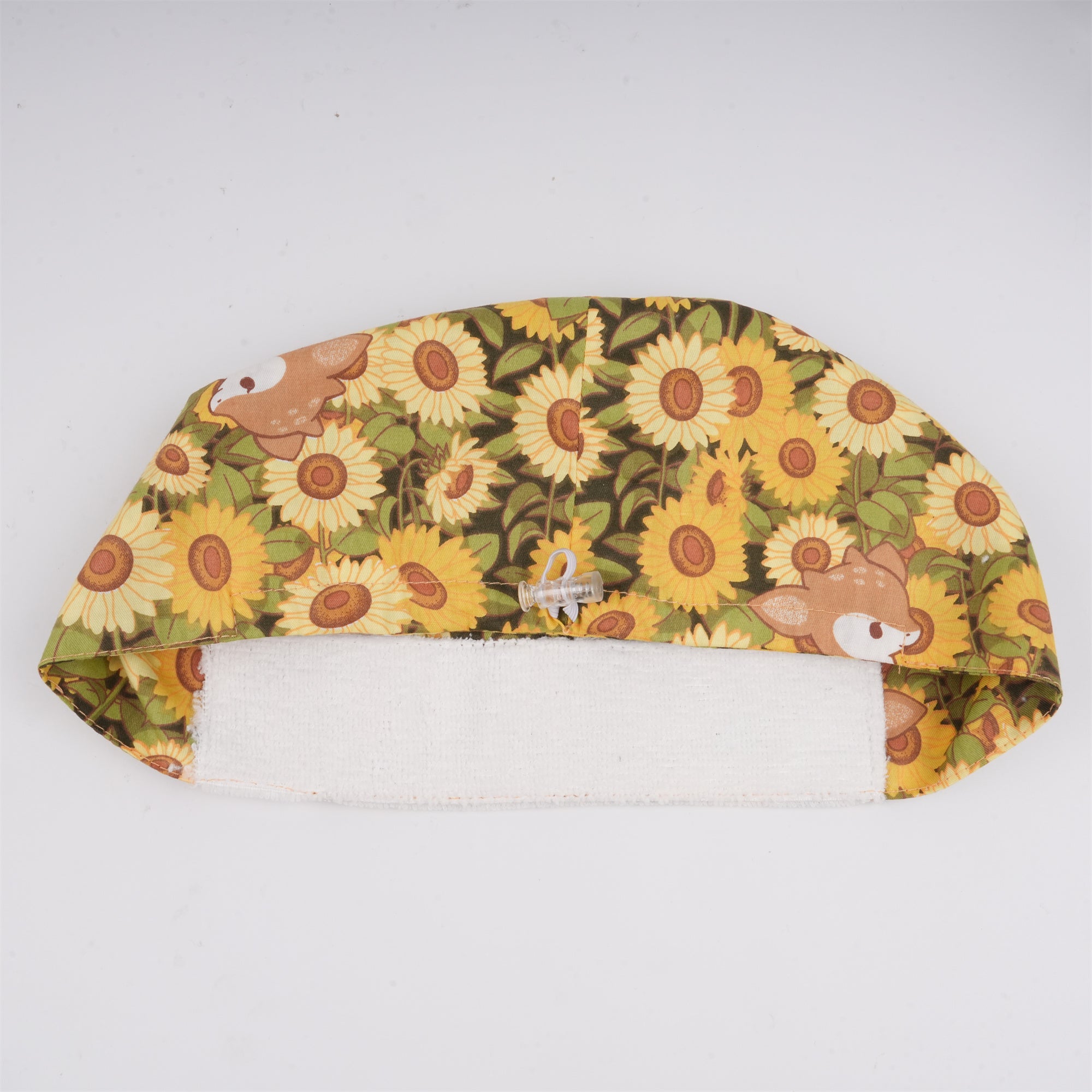 Yellow Floral and Dawn Print Euro Style Surgiccal Scrub Cap
