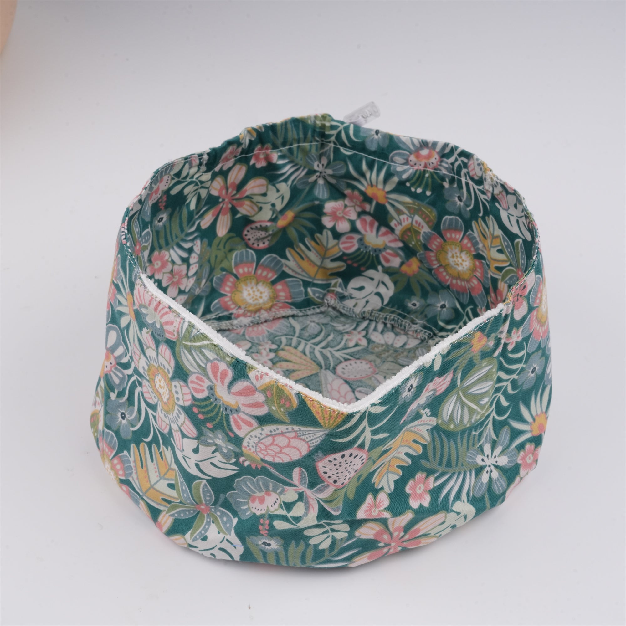 Green Leaves Euro Style Surgical Scrub Cap,Handmade Cotton OR Cap