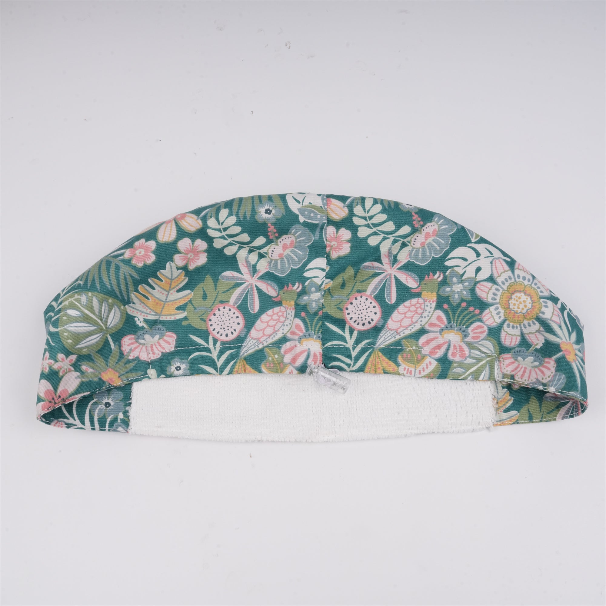 Green Leaves Euro Style Surgical Scrub Cap,Handmade Cotton OR Cap